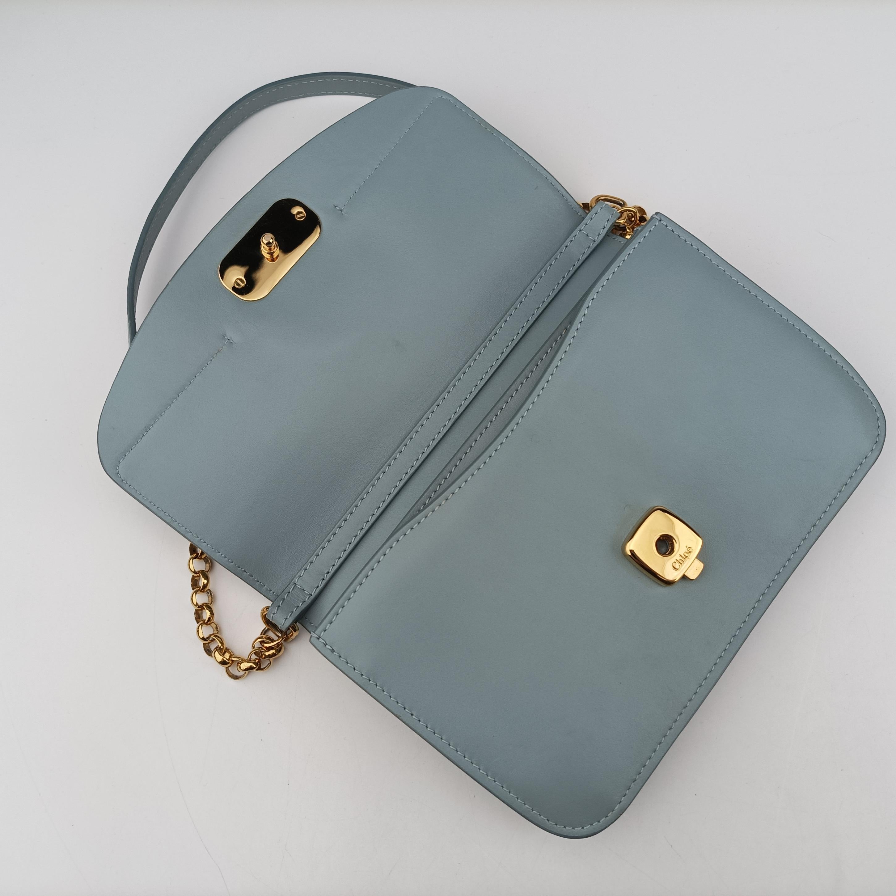 Pre-owned Chloe C Chain Blue leather  shoulderbag | stylenewstar