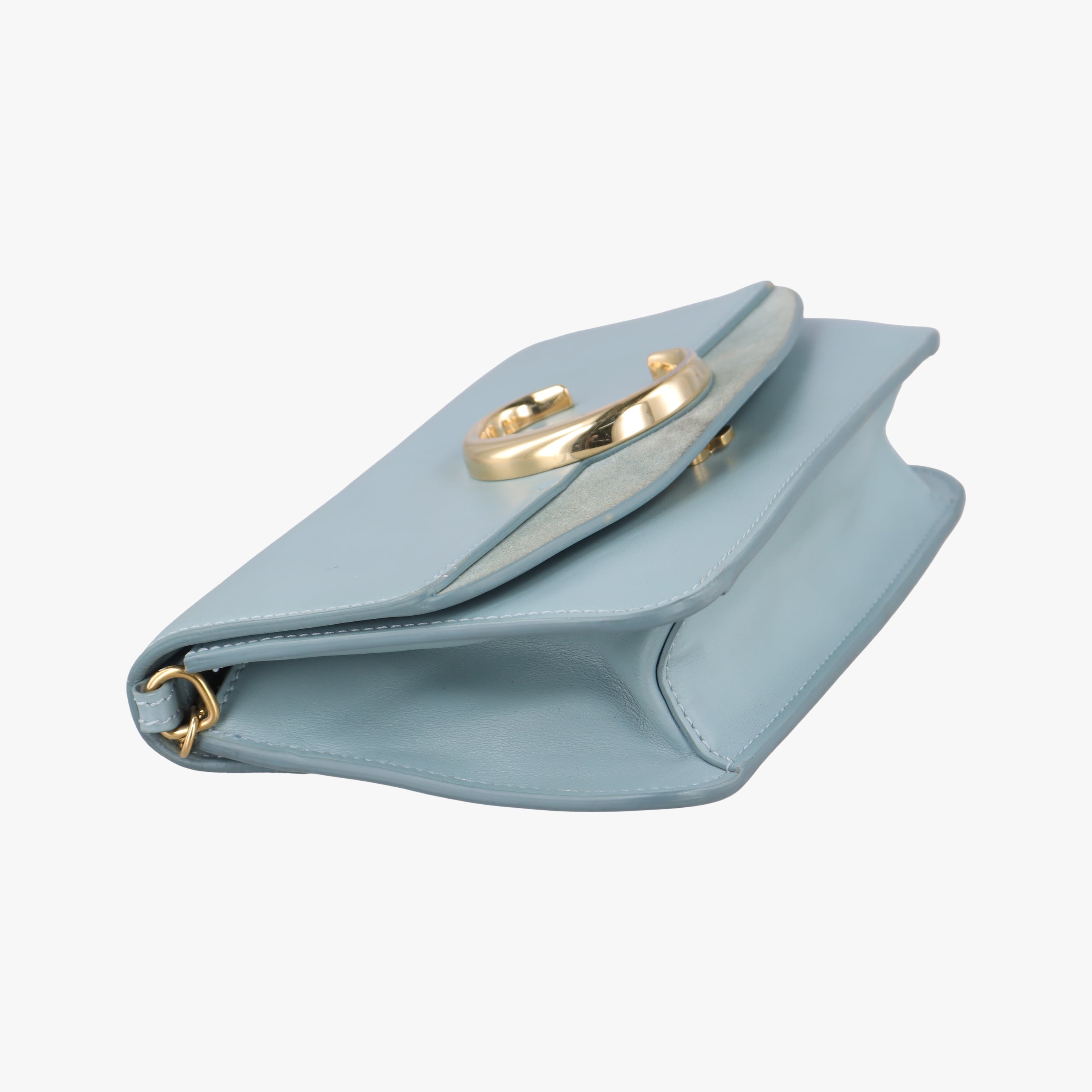Pre-owned Chloe C Chain Blue leather  shoulderbag | stylenewstar