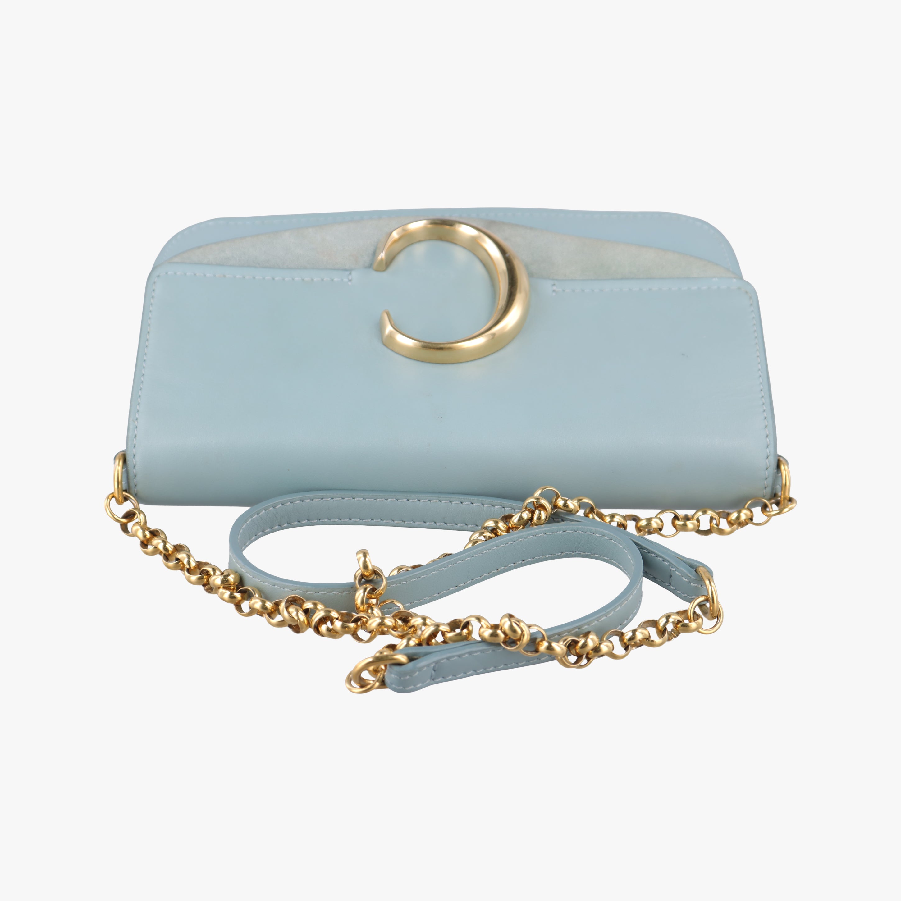 Pre-owned Chloe C Chain Blue leather  shoulderbag | stylenewstar