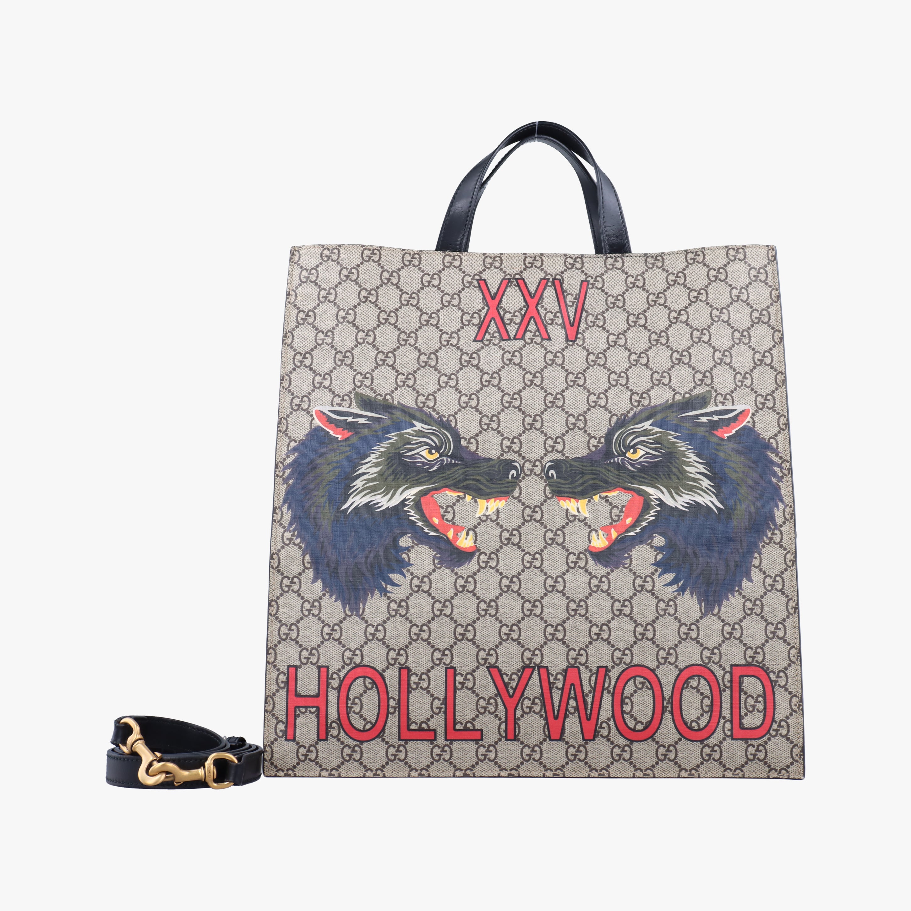 Secondhand Gucci GG Supreme Wolf Print beige×multi Canvas 450950 shoulderbag | stylenewstar