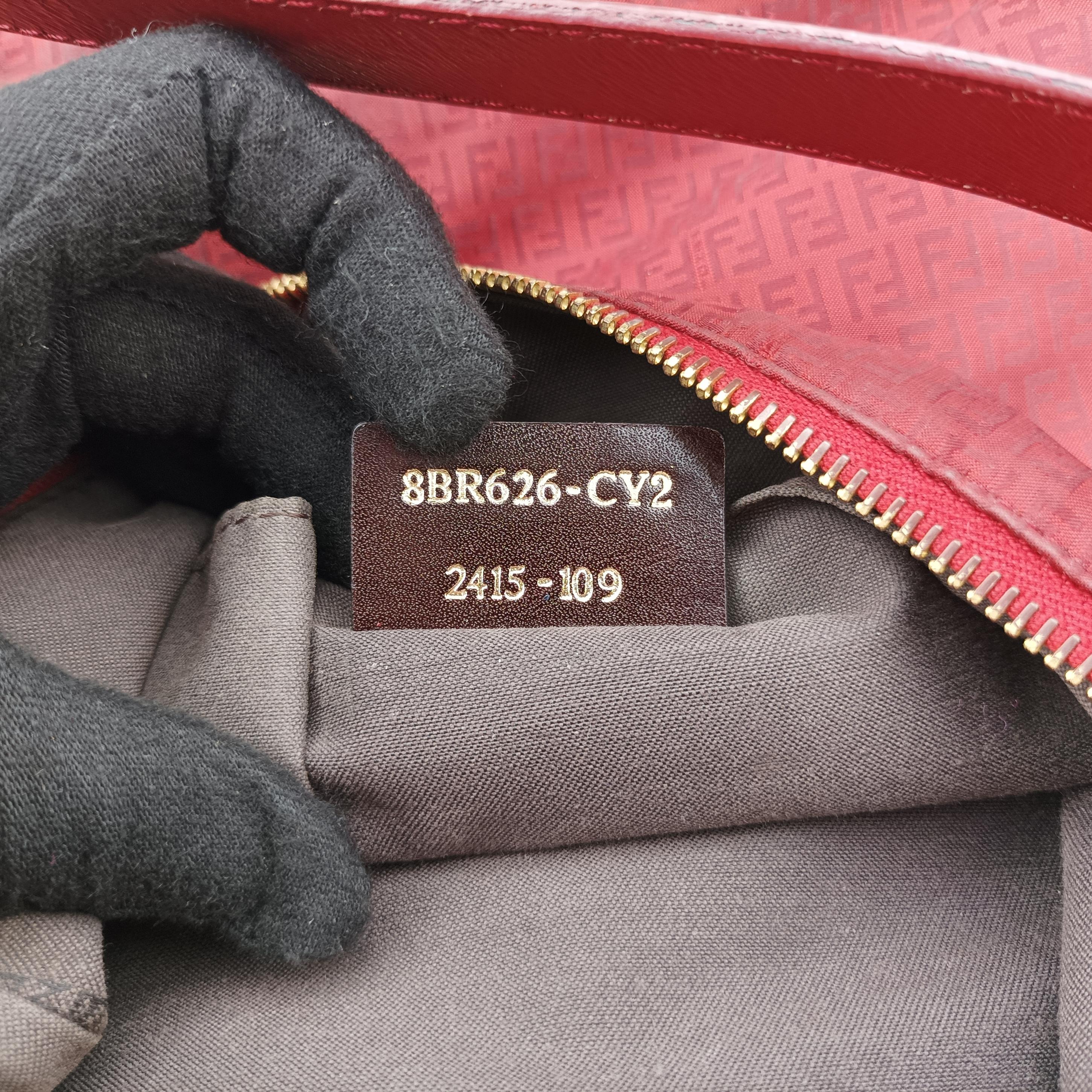 Secondhand Fendi Zucchino Mamma Red Fabric 8BR626 shoulderbag | stylenewstar