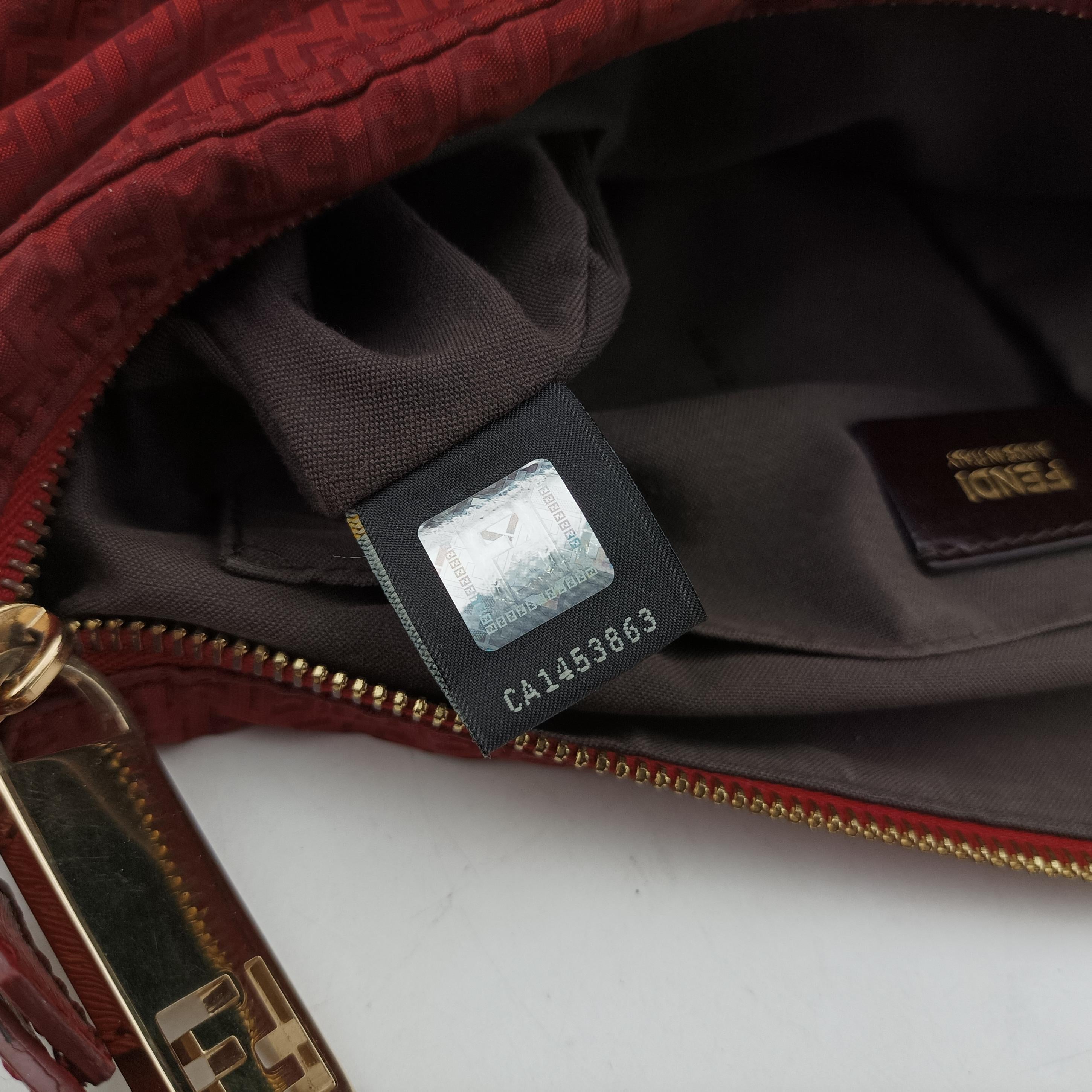 Secondhand Fendi Zucchino Mamma Red Fabric 8BR626 shoulderbag | stylenewstar