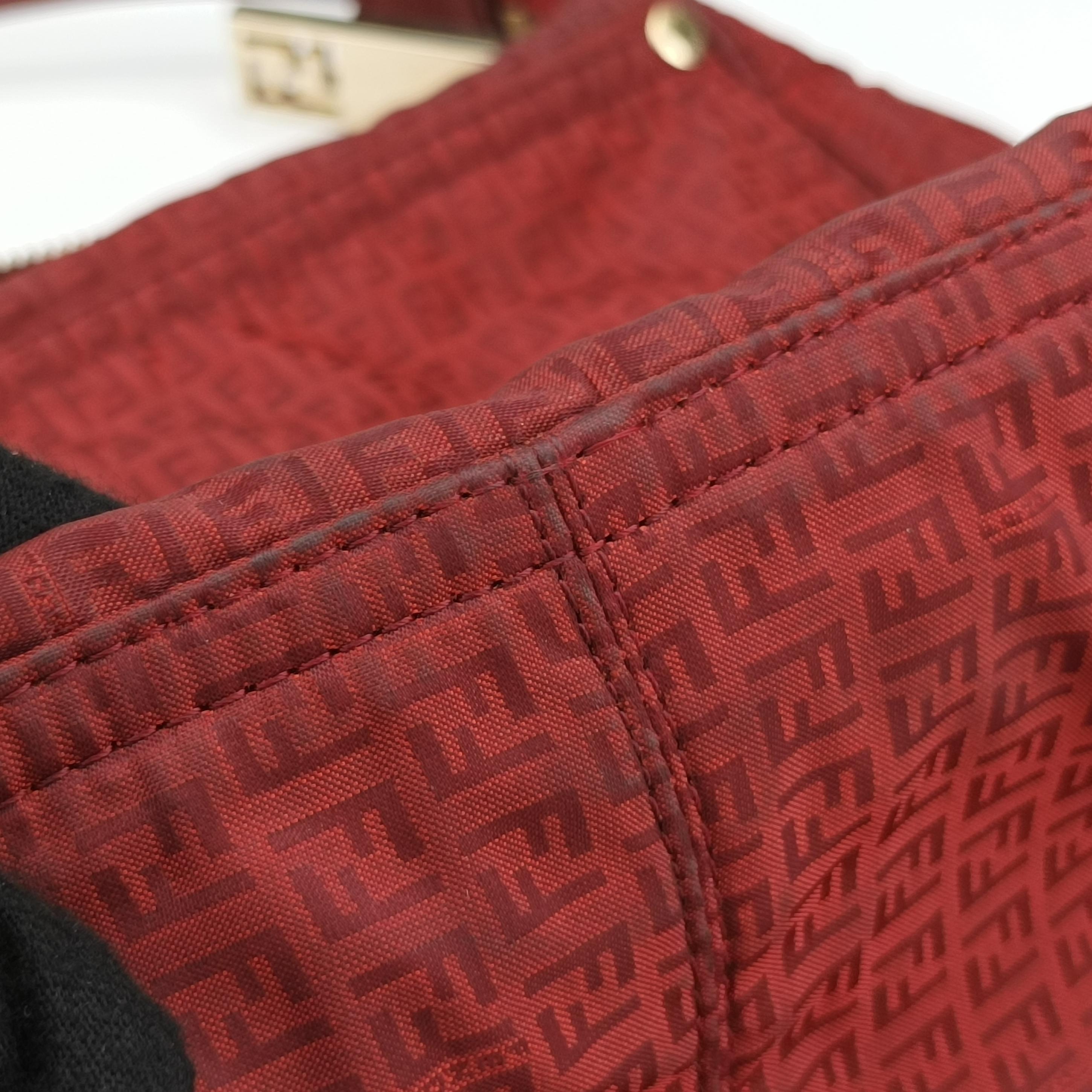 Secondhand Fendi Zucchino Mamma Red Fabric 8BR626 shoulderbag | stylenewstar