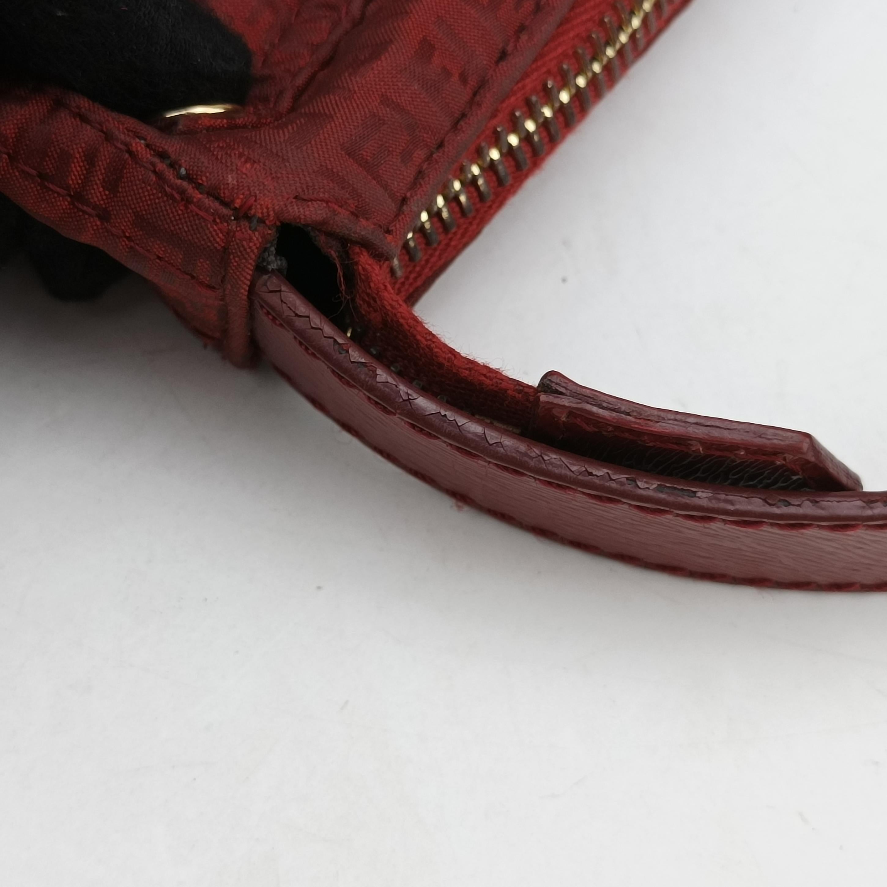 Secondhand Fendi Zucchino Mamma Red Fabric 8BR626 shoulderbag | stylenewstar