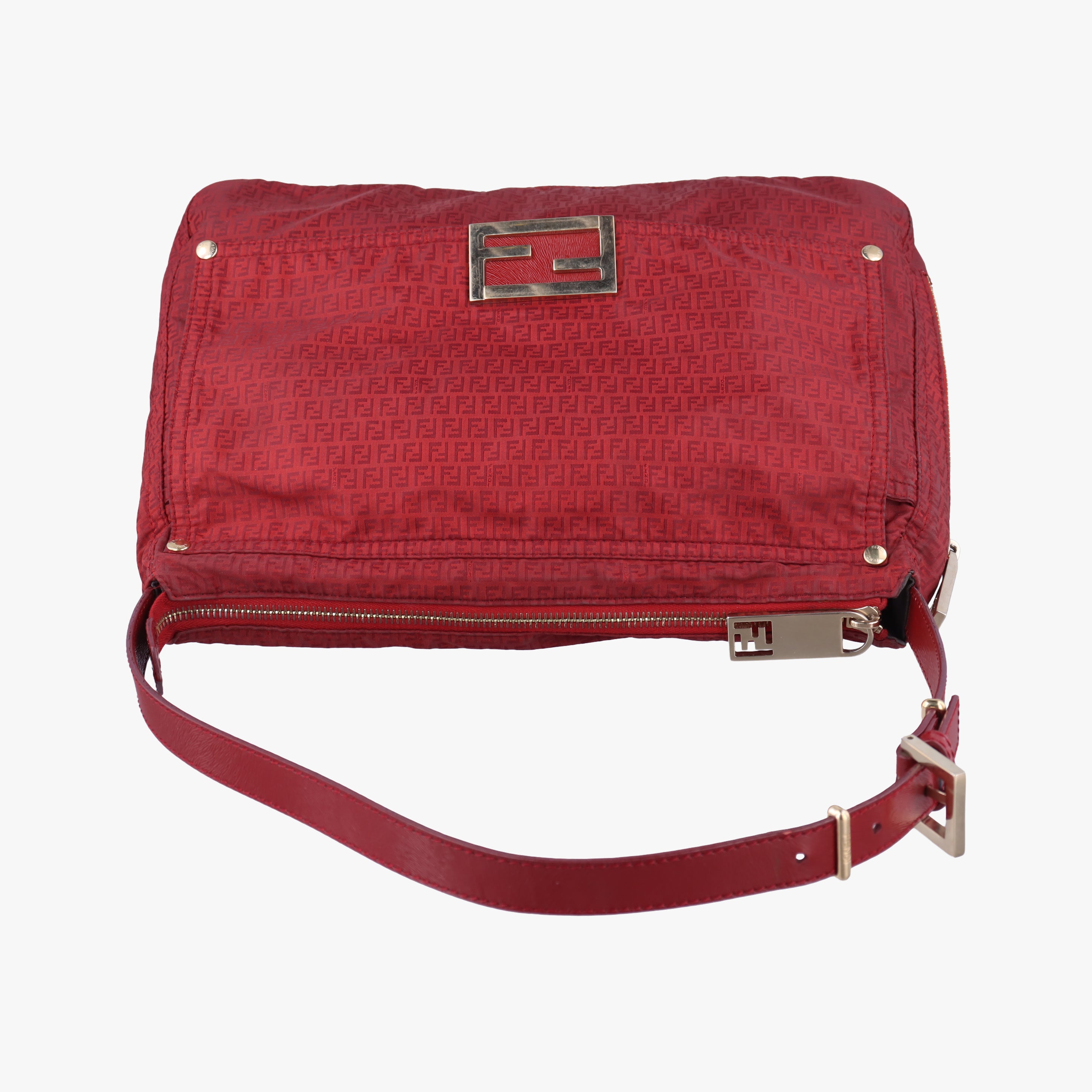 Secondhand Fendi Zucchino Mamma Red Fabric 8BR626 shoulderbag | stylenewstar