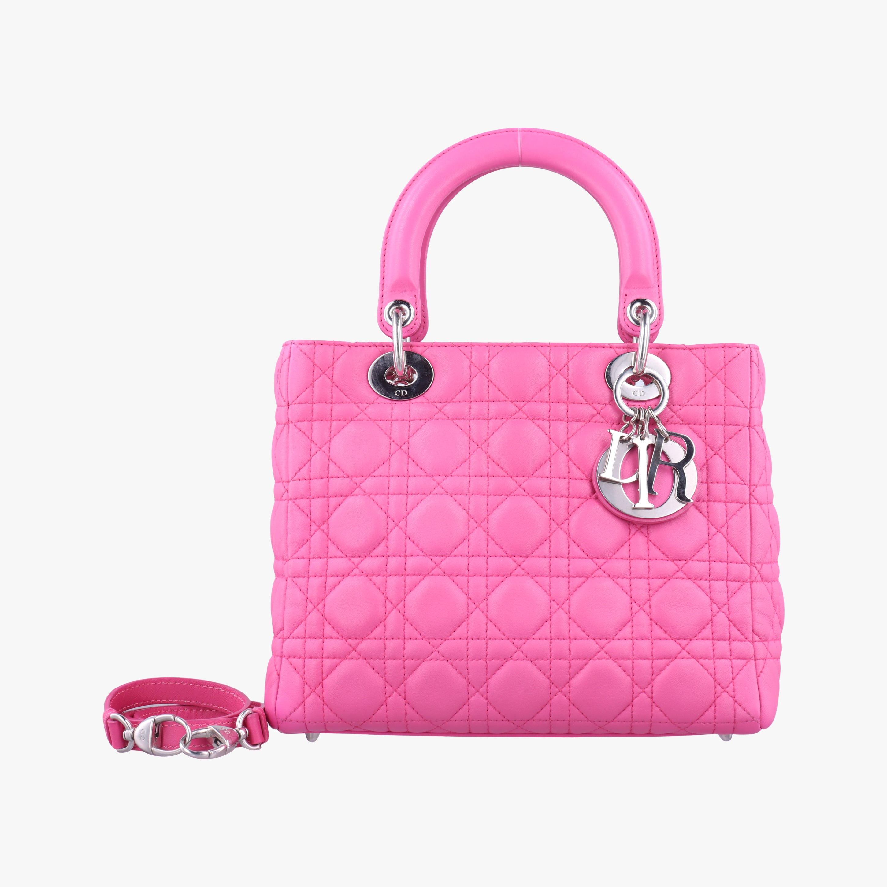 Vintage Christian Dior Lady Dior Pink lambskin  shoulderbag | stylenewstar