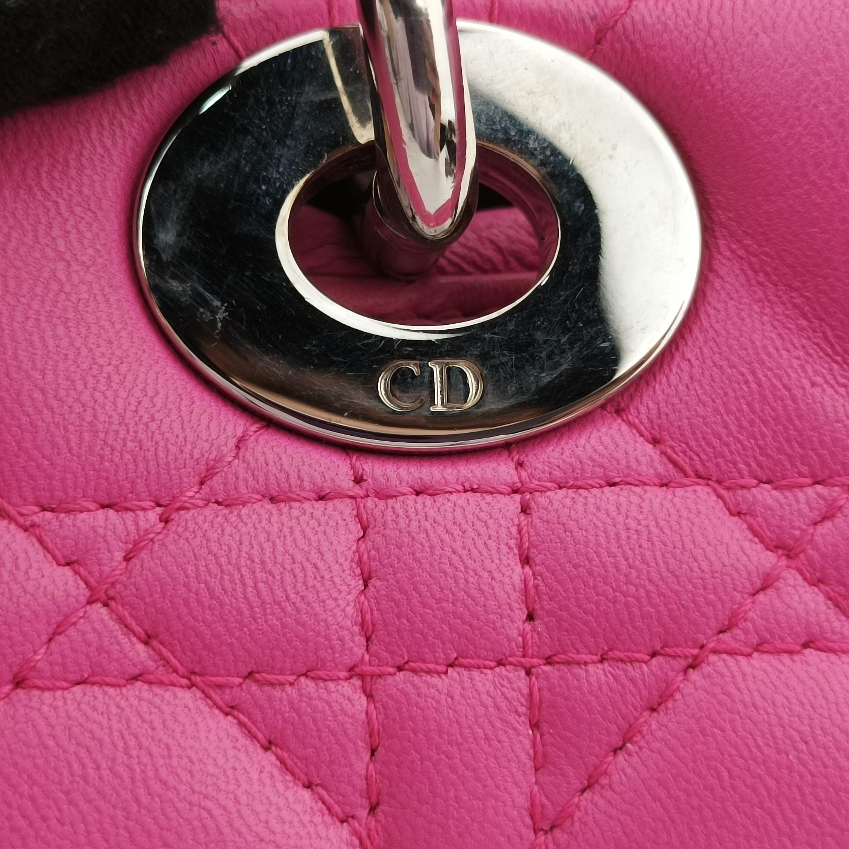 Vintage Christian Dior Lady Dior Pink lambskin  shoulderbag | stylenewstar