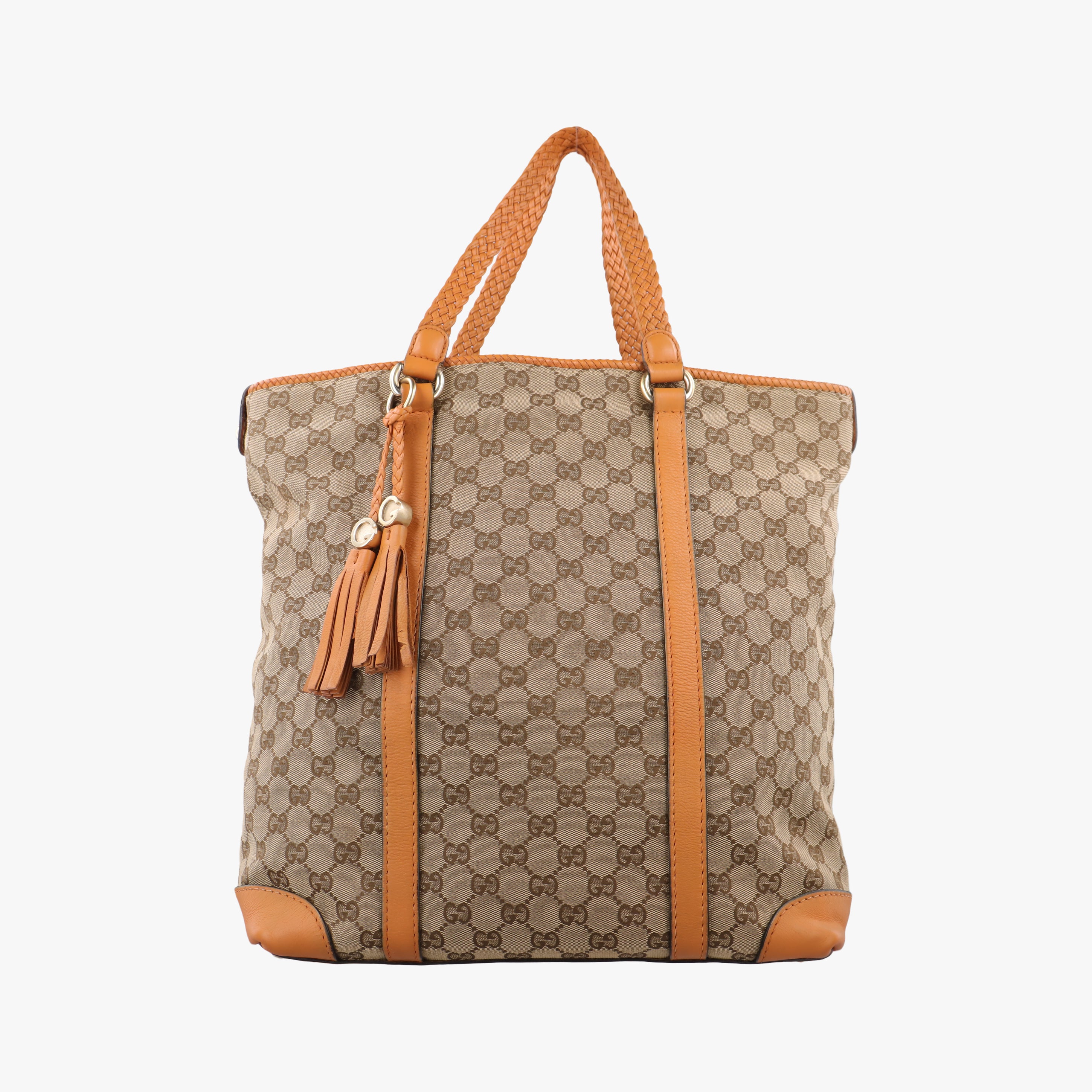 Pre-owned Gucci Marrakech beige×orange Canvas×Leather 257031 handbag | stylenewstar