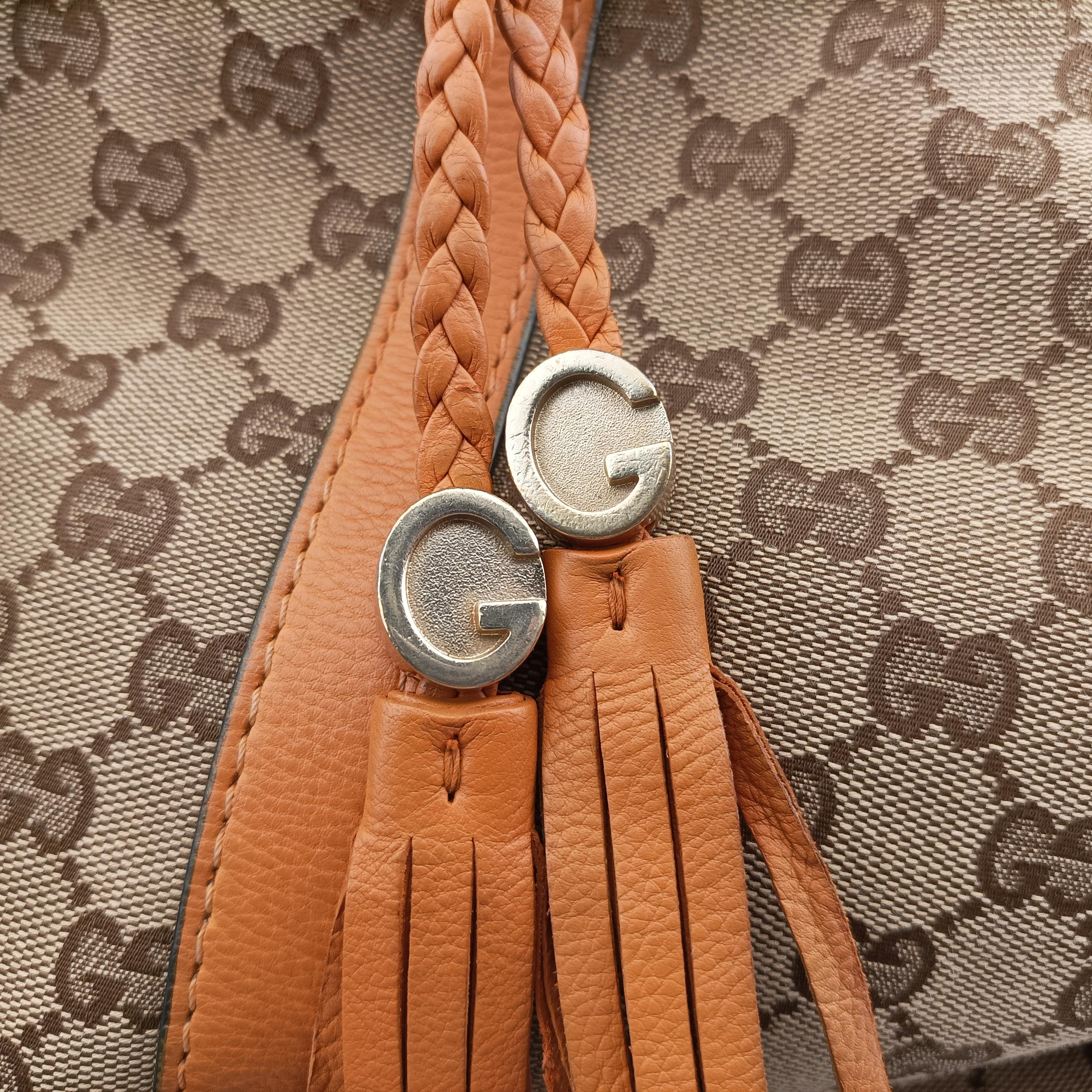 Pre-owned Gucci Marrakech beige×orange Canvas×Leather 257031 handbag | stylenewstar