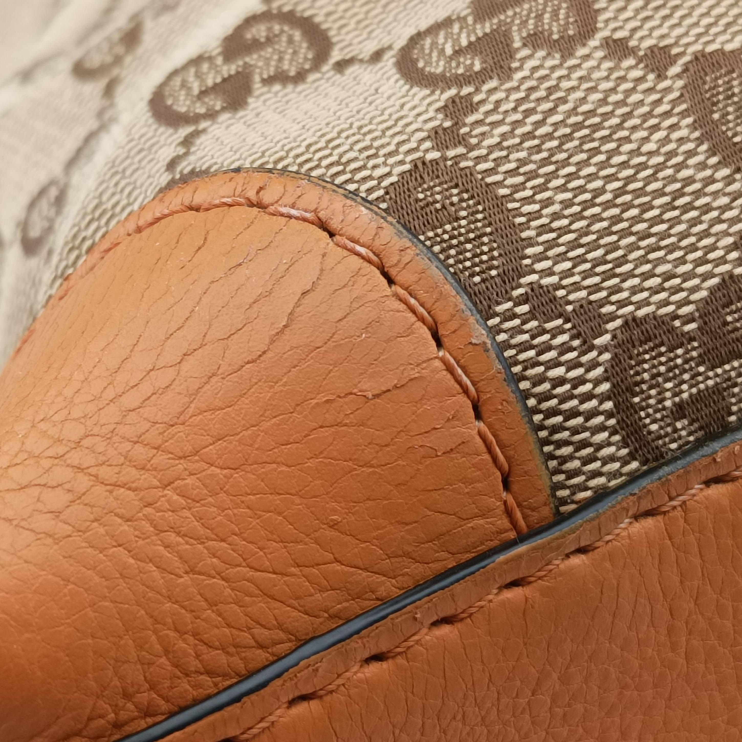 Pre-owned Gucci Marrakech beige×orange Canvas×Leather 257031 handbag | stylenewstar