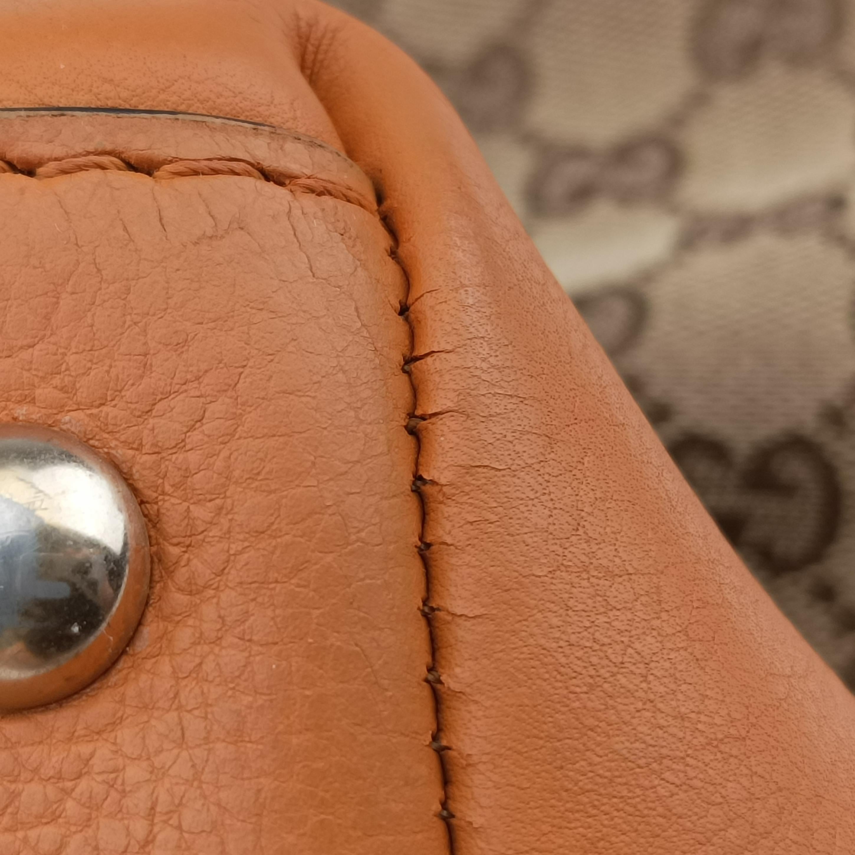 Pre-owned Gucci Marrakech beige×orange Canvas×Leather 257031 handbag | stylenewstar