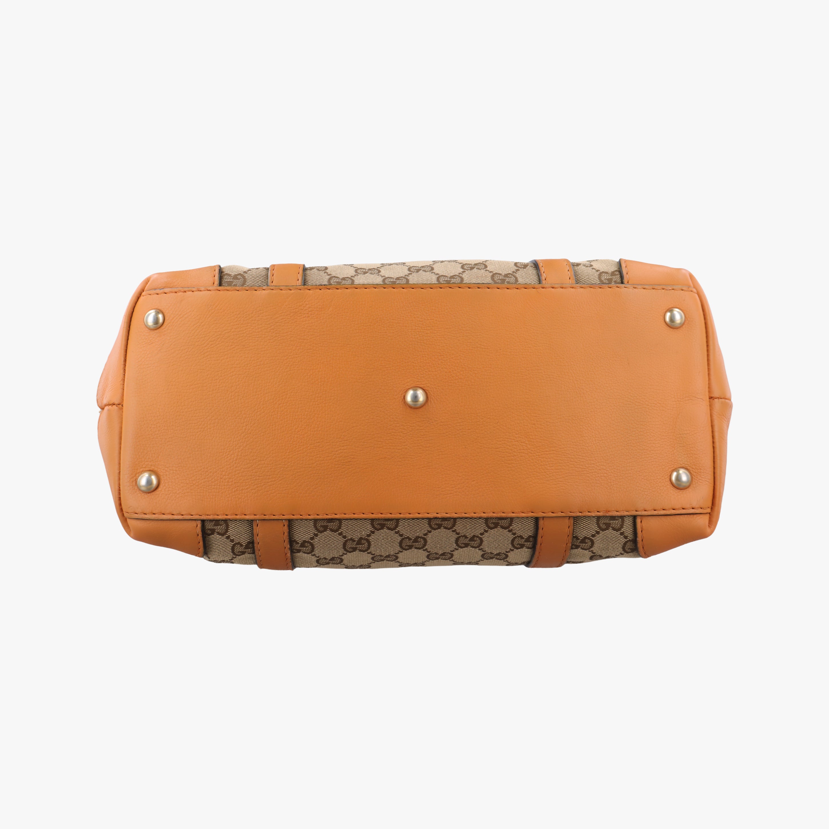Pre-owned Gucci Marrakech beige×orange Canvas×Leather 257031 handbag | stylenewstar