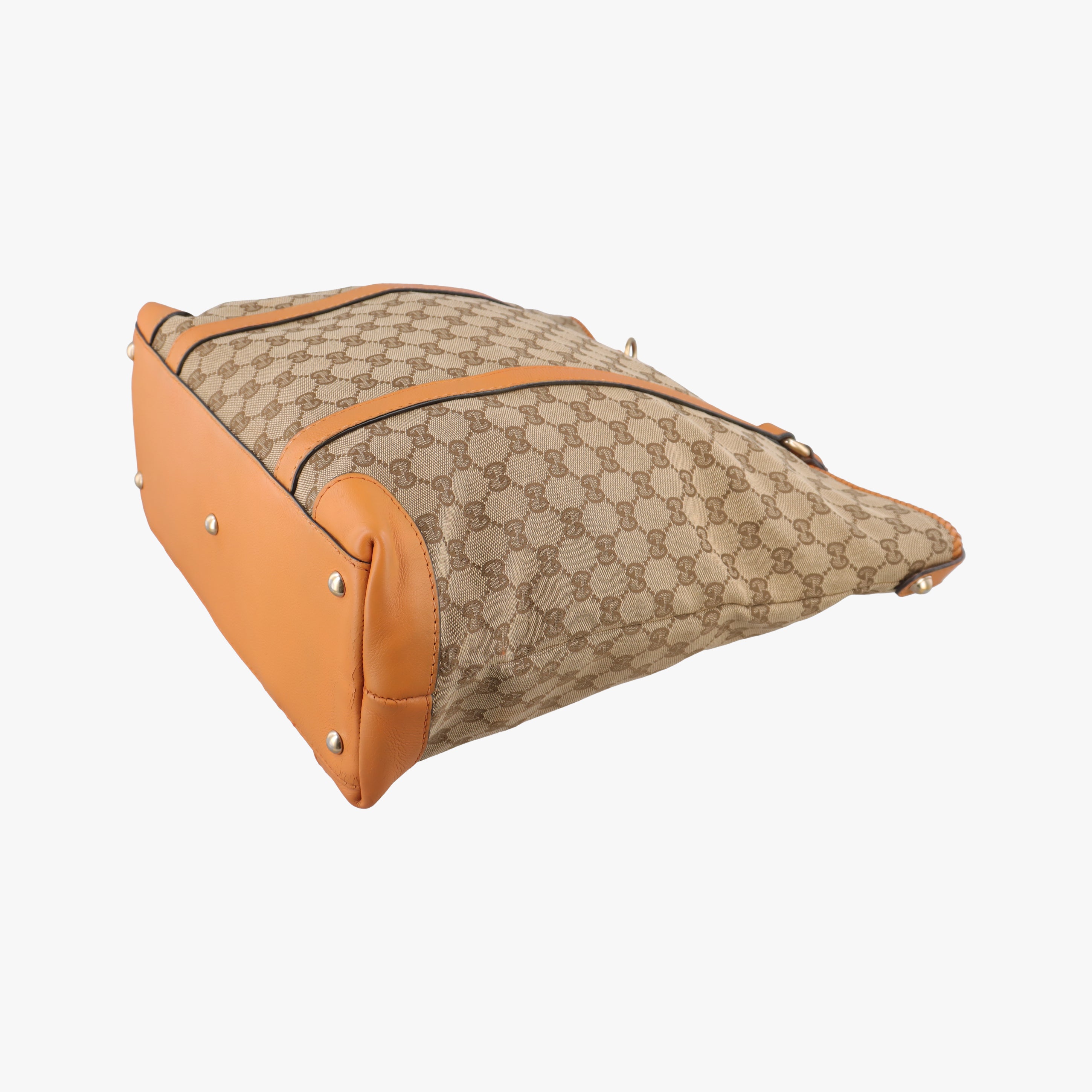 Pre-owned Gucci Marrakech beige×orange Canvas×Leather 257031 handbag | stylenewstar