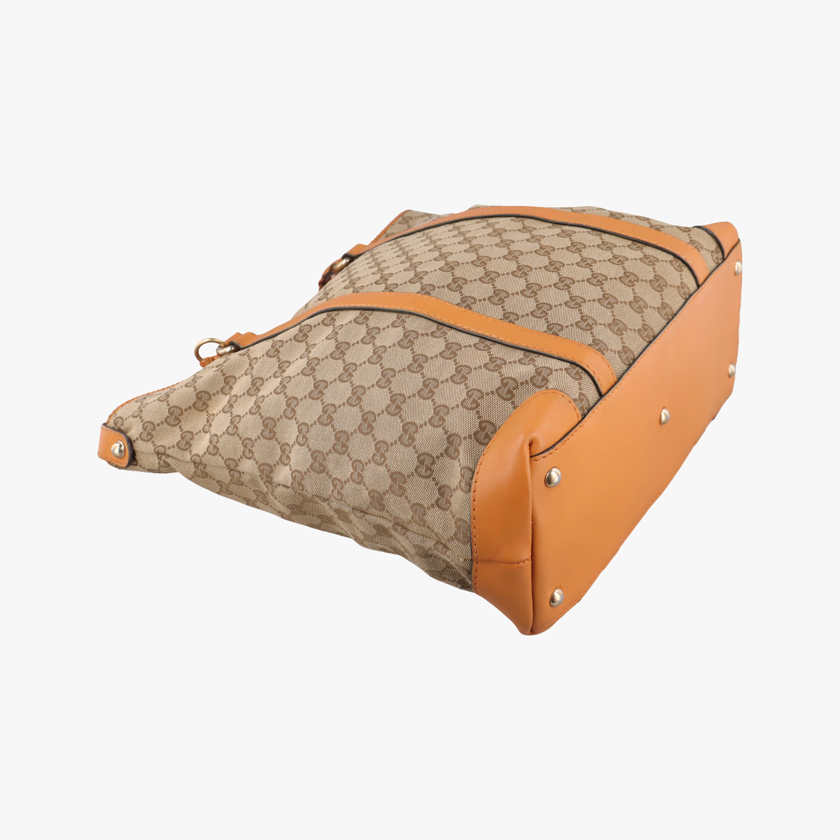 Pre-owned Gucci Marrakech beige×orange Canvas×Leather 257031 handbag | stylenewstar
