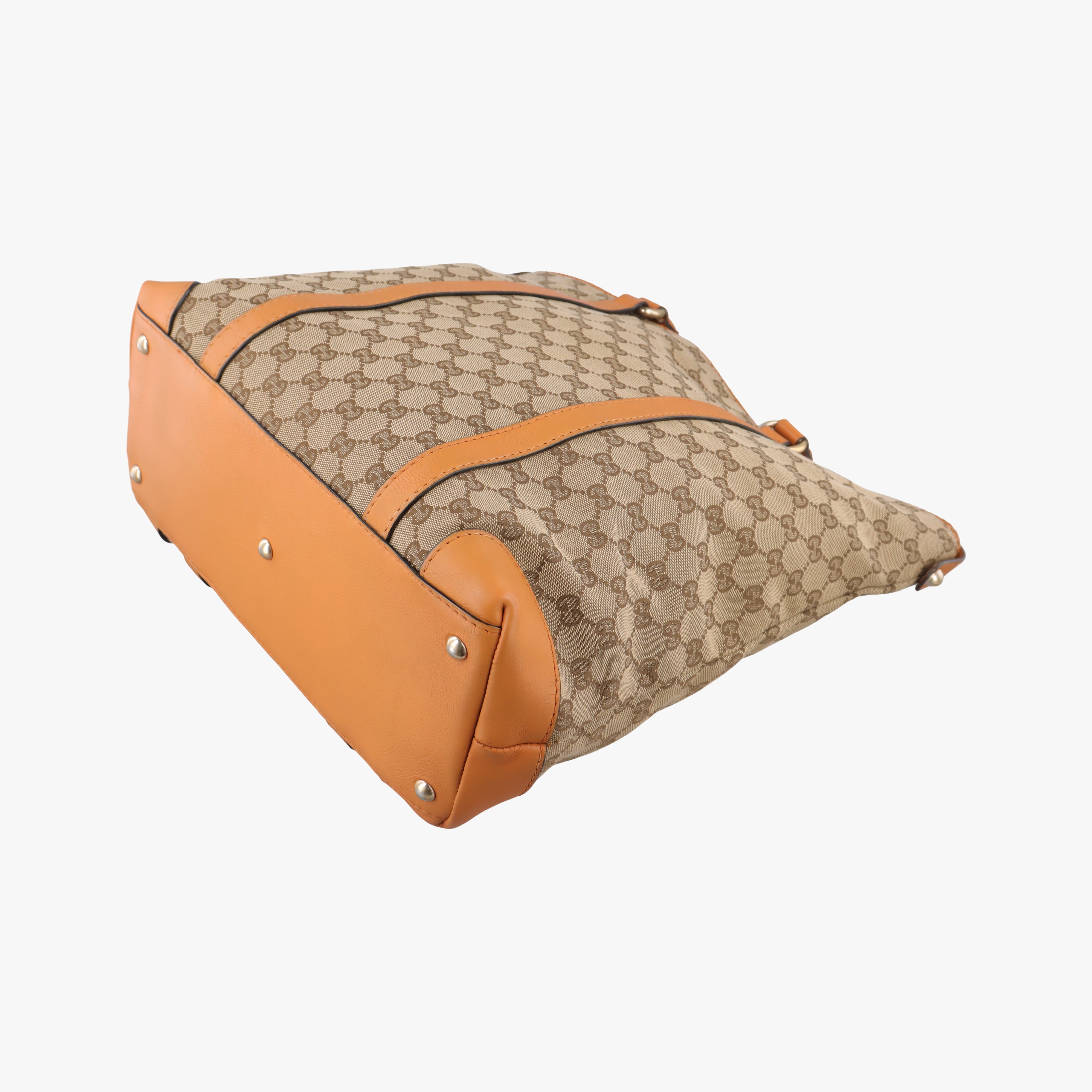 Pre-owned Gucci Marrakech beige×orange Canvas×Leather 257031 handbag | stylenewstar