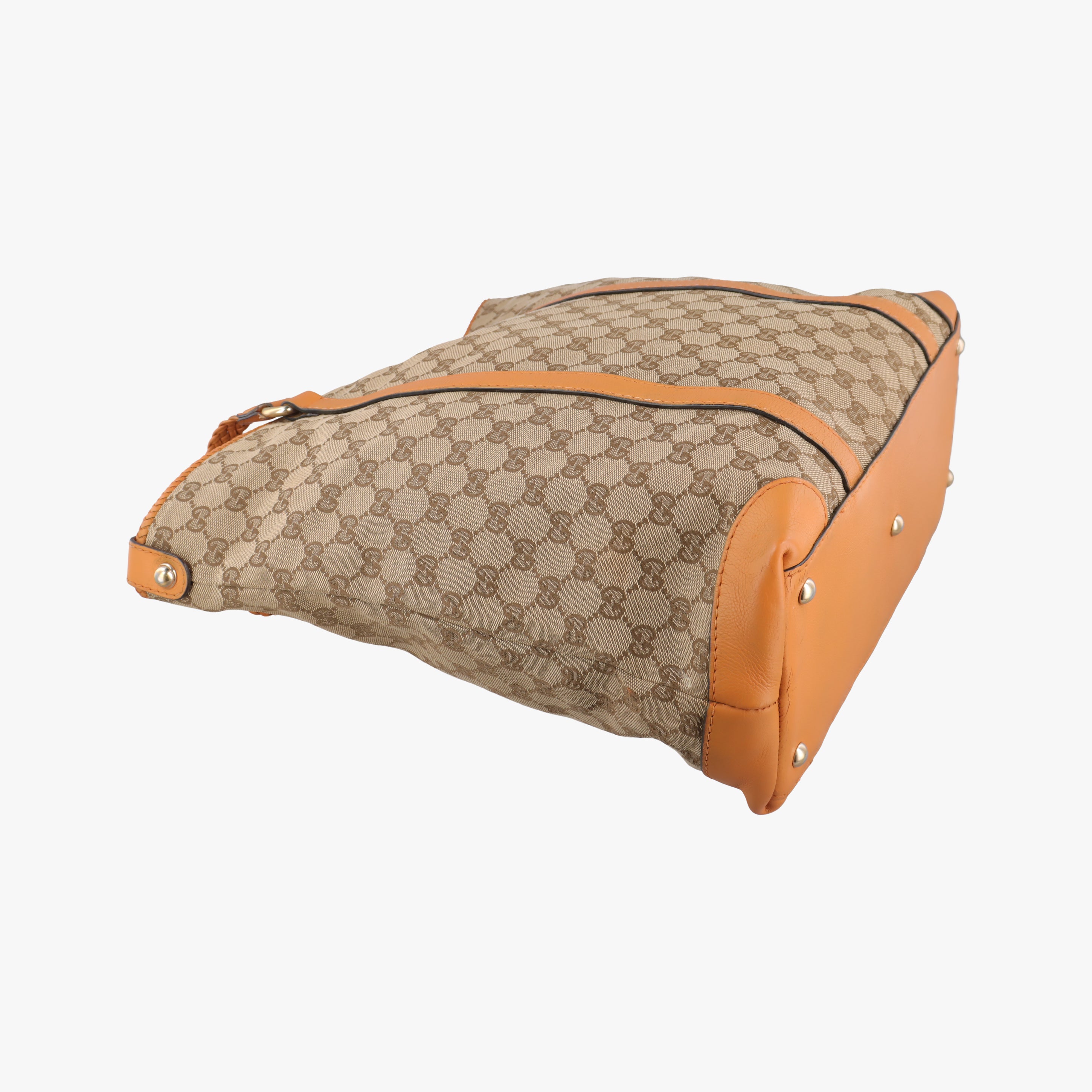 Pre-owned Gucci Marrakech beige×orange Canvas×Leather 257031 handbag | stylenewstar