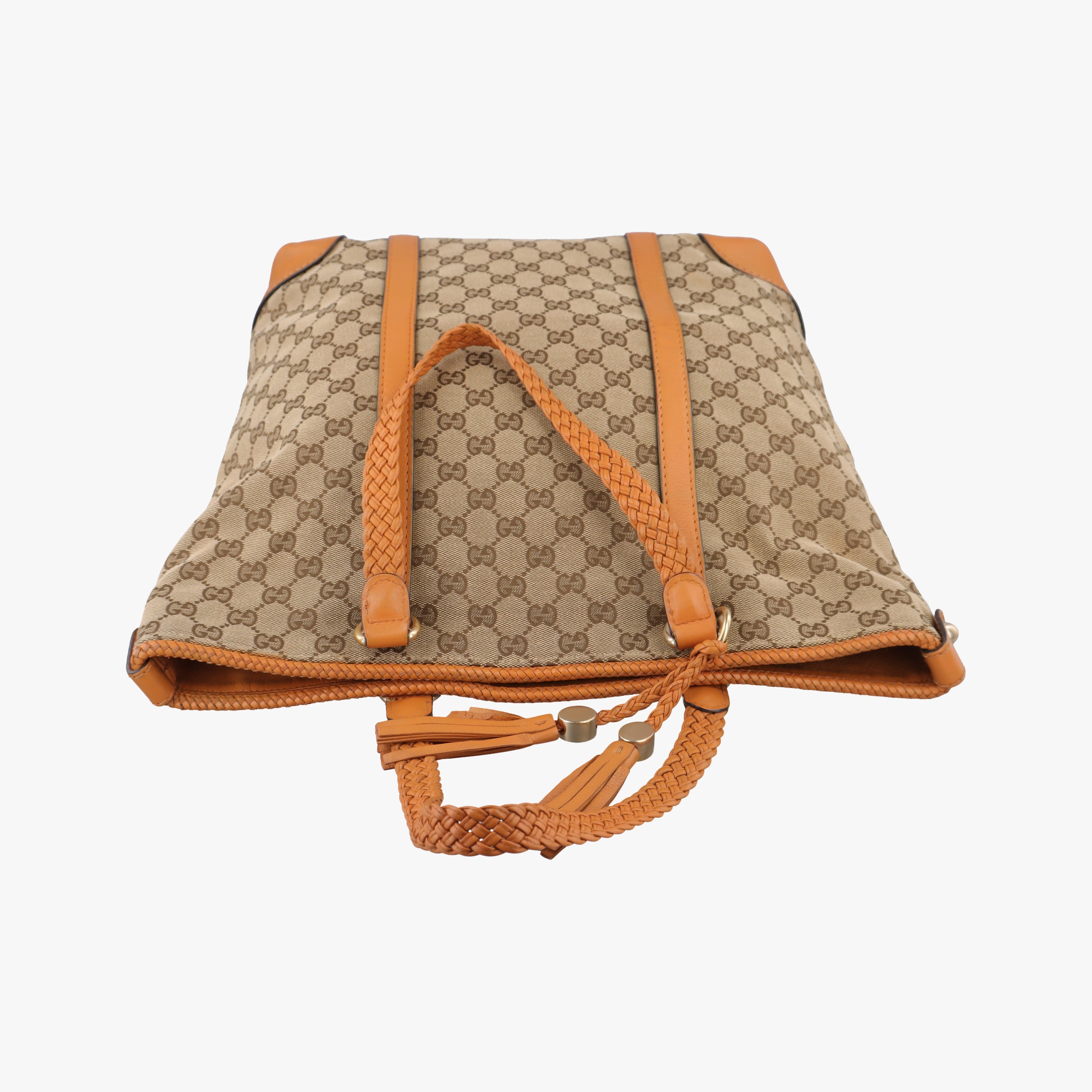 Pre-owned Gucci Marrakech beige×orange Canvas×Leather 257031 handbag | stylenewstar