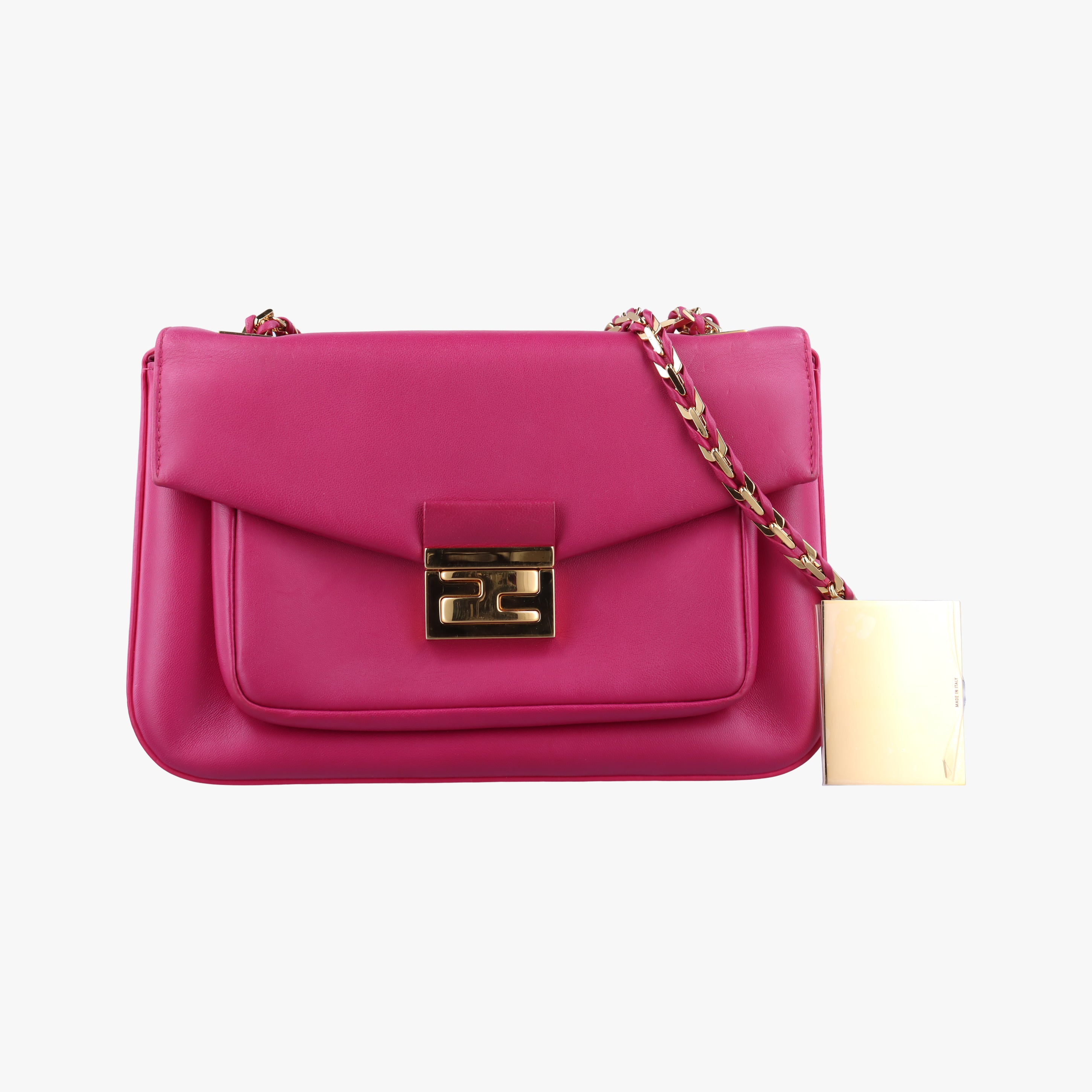 Pre-owned Fendi Be Baguette Rose Leather 8BR677 shoulderbag | stylenewstar
