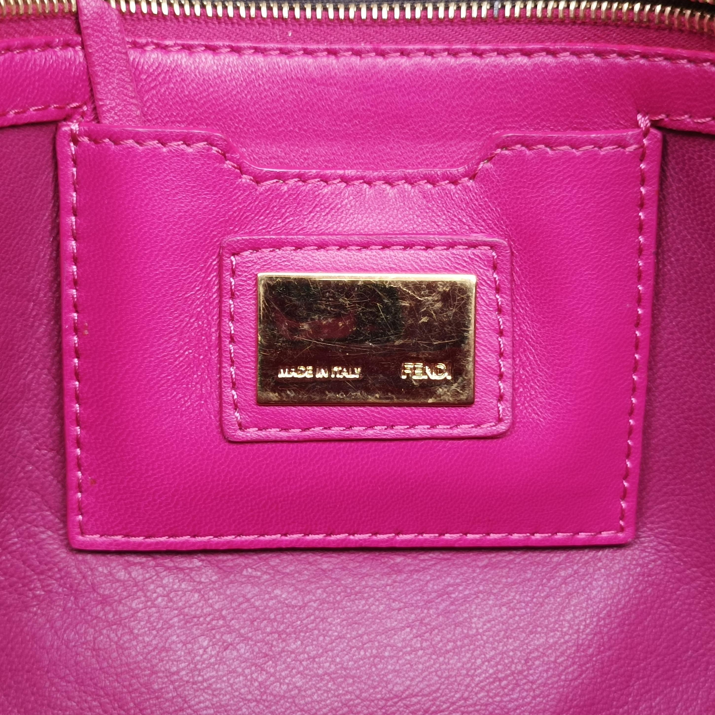 Pre-owned Fendi Be Baguette Rose Leather 8BR677 shoulderbag | stylenewstar