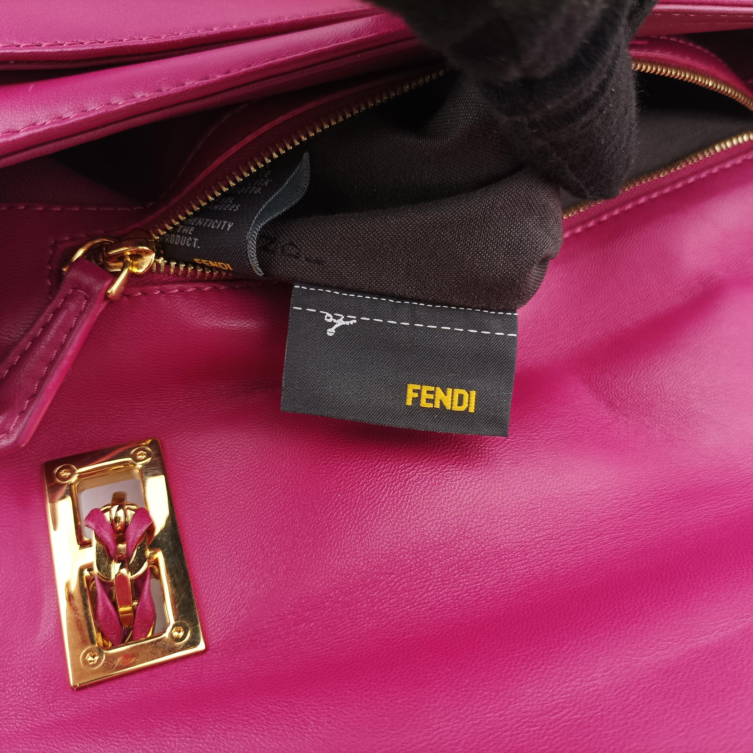 Pre-owned Fendi Be Baguette Rose Leather 8BR677 shoulderbag | stylenewstar