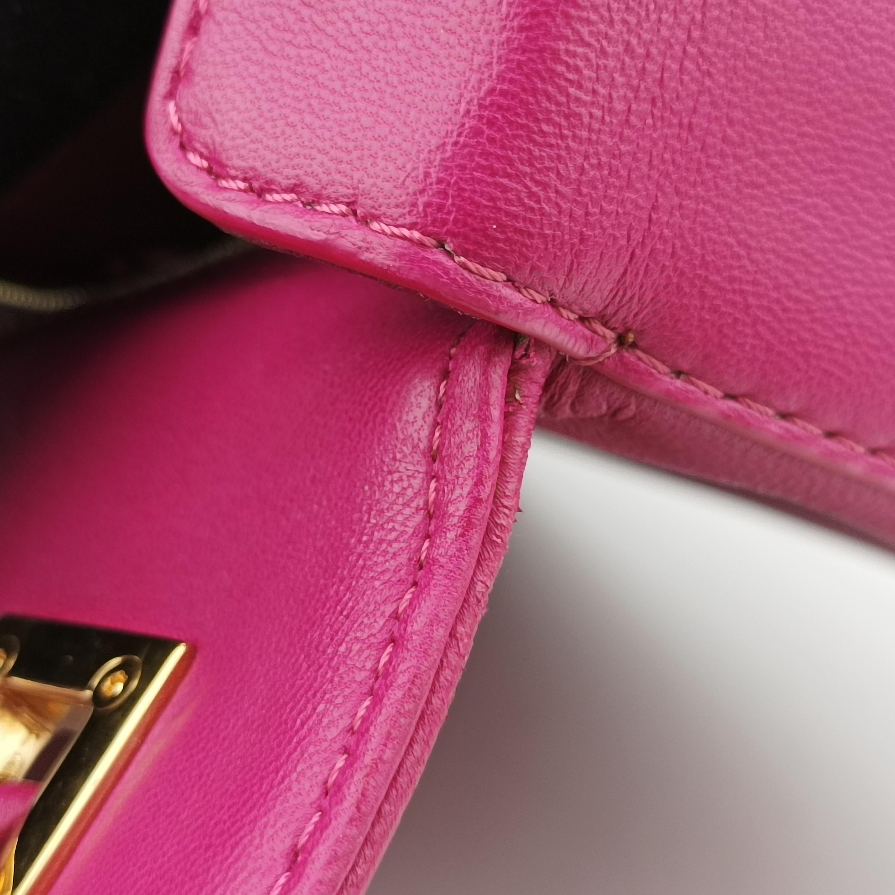 Pre-owned Fendi Be Baguette Rose Leather 8BR677 shoulderbag | stylenewstar