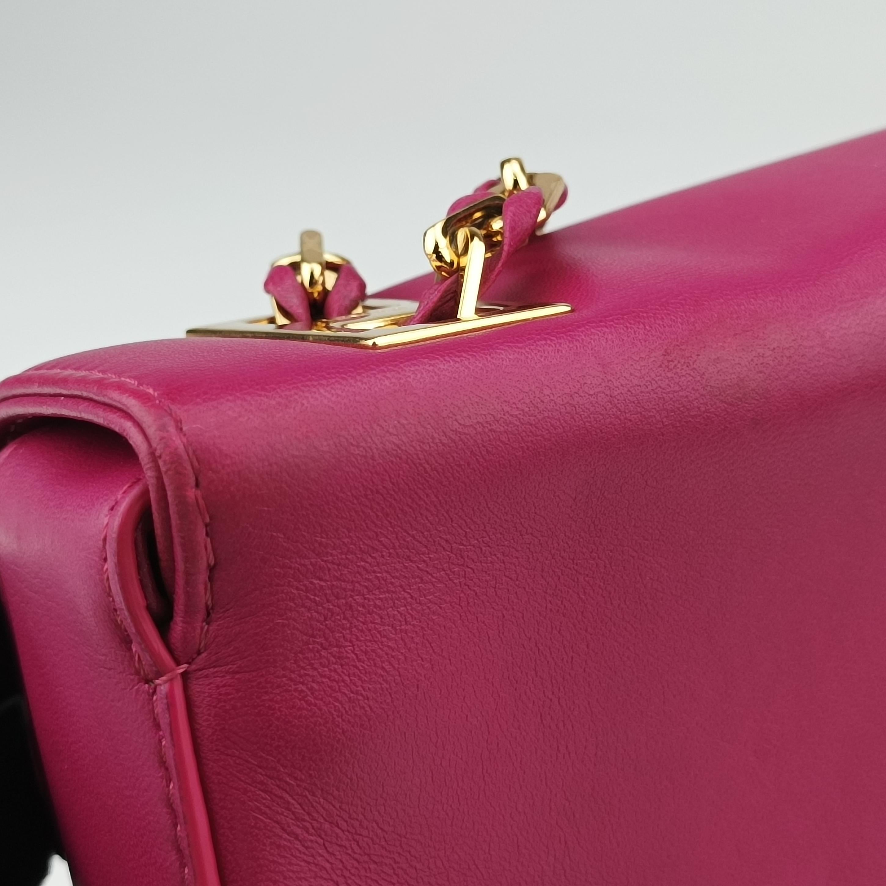 Pre-owned Fendi Be Baguette Rose Leather 8BR677 shoulderbag | stylenewstar