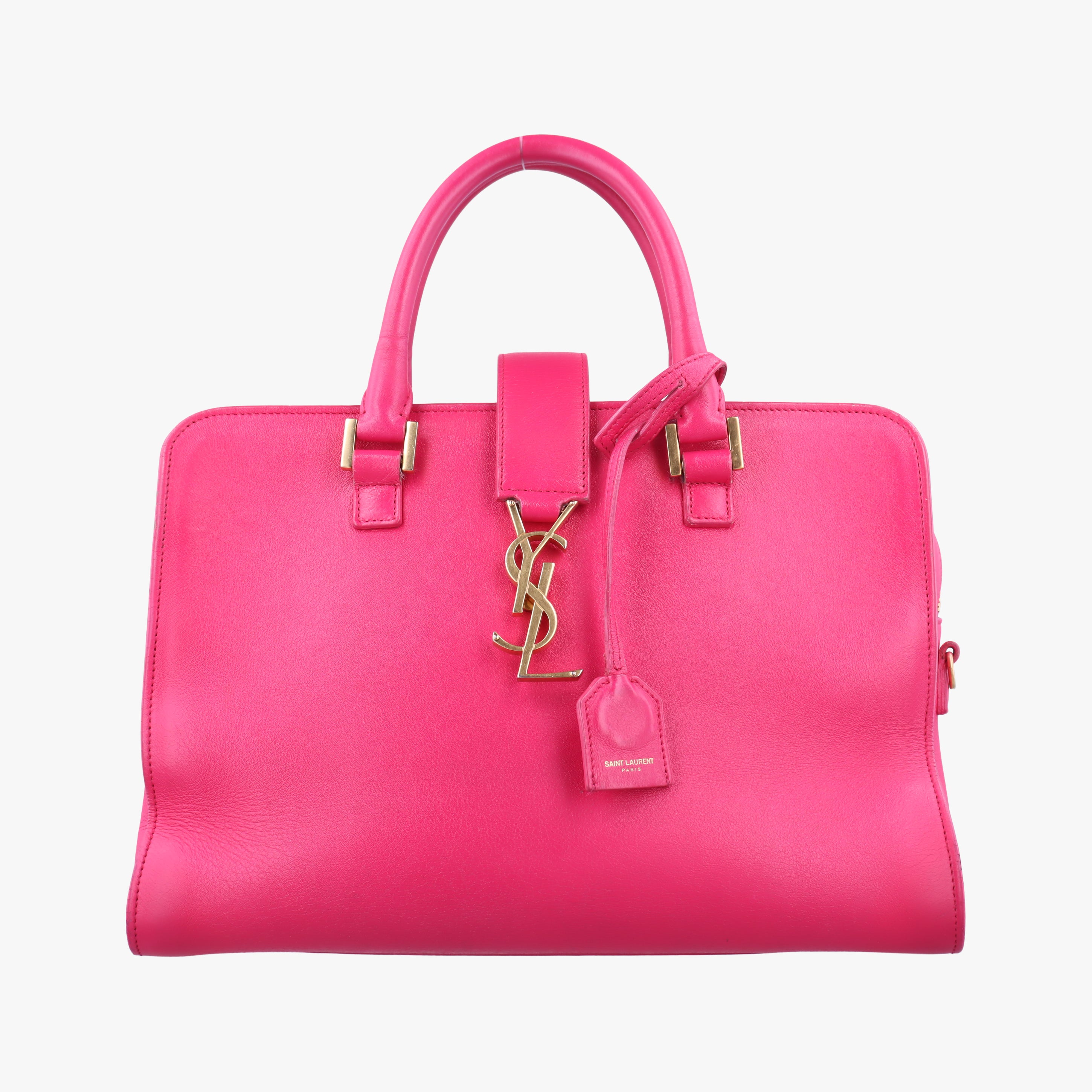 Pre-owned Yves Saint Laurent baby Cabas Rose Leather 357395 handbag | stylenewstar