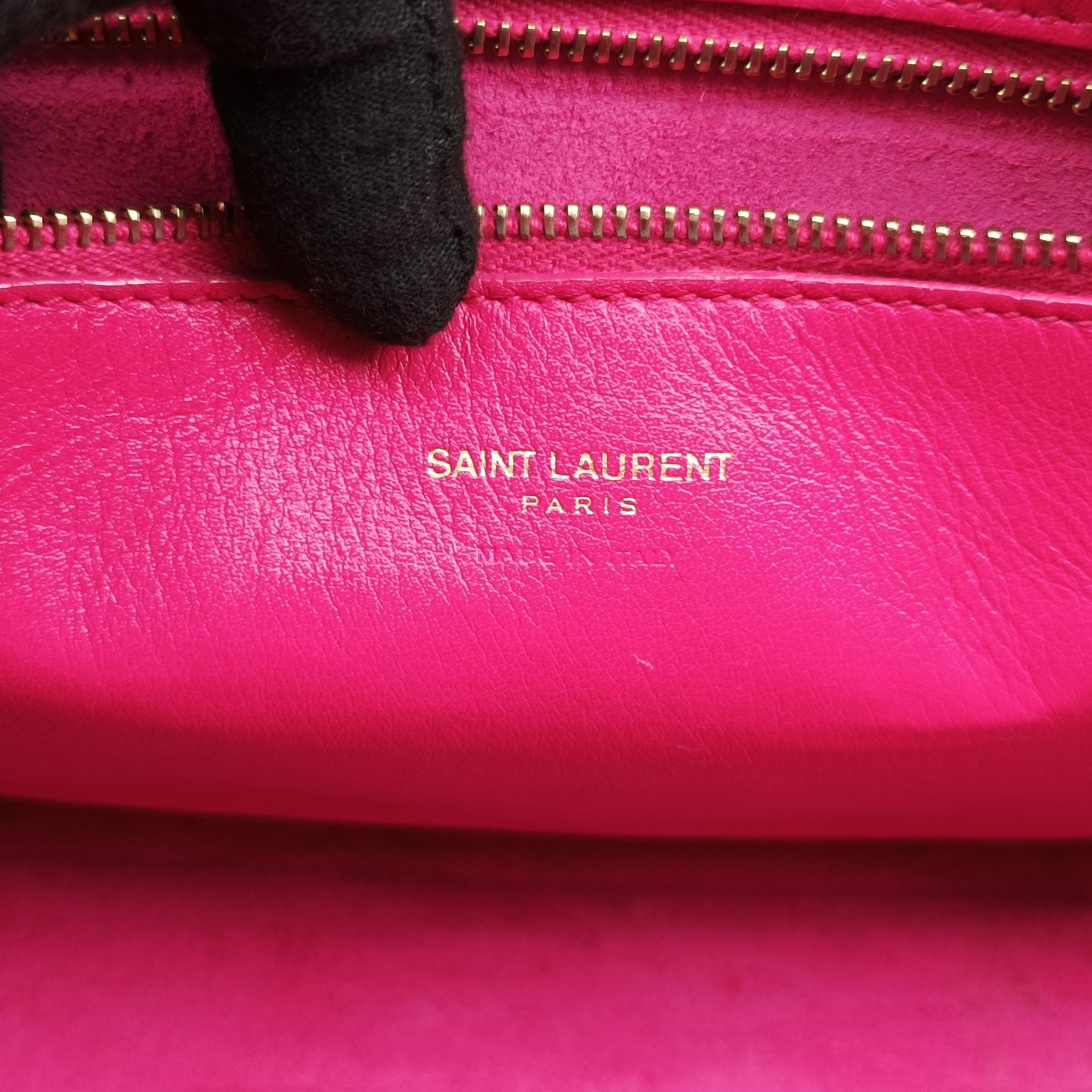 Pre-owned Yves Saint Laurent baby Cabas Rose Leather 357395 handbag | stylenewstar