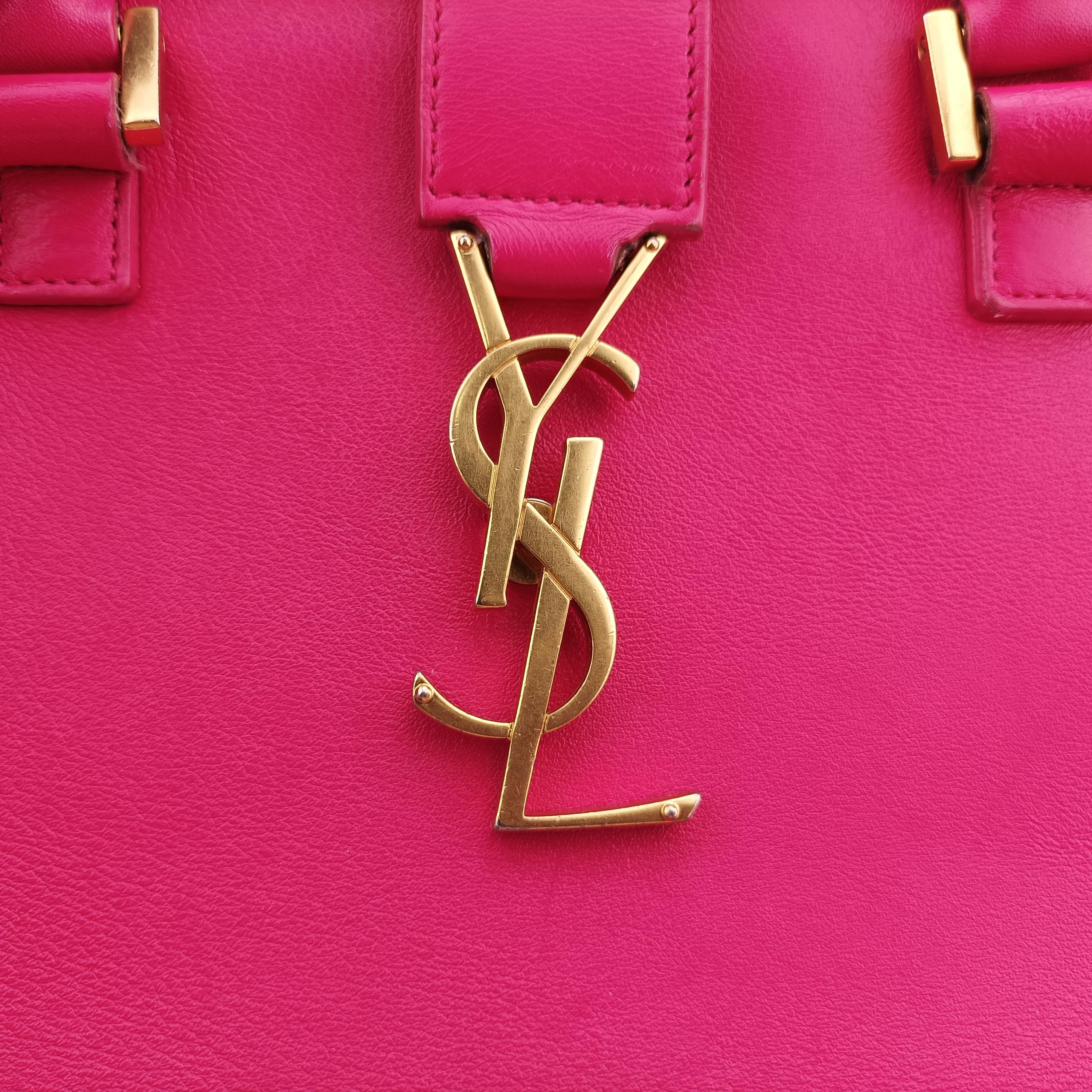Pre-owned Yves Saint Laurent baby Cabas Rose Leather 357395 handbag | stylenewstar