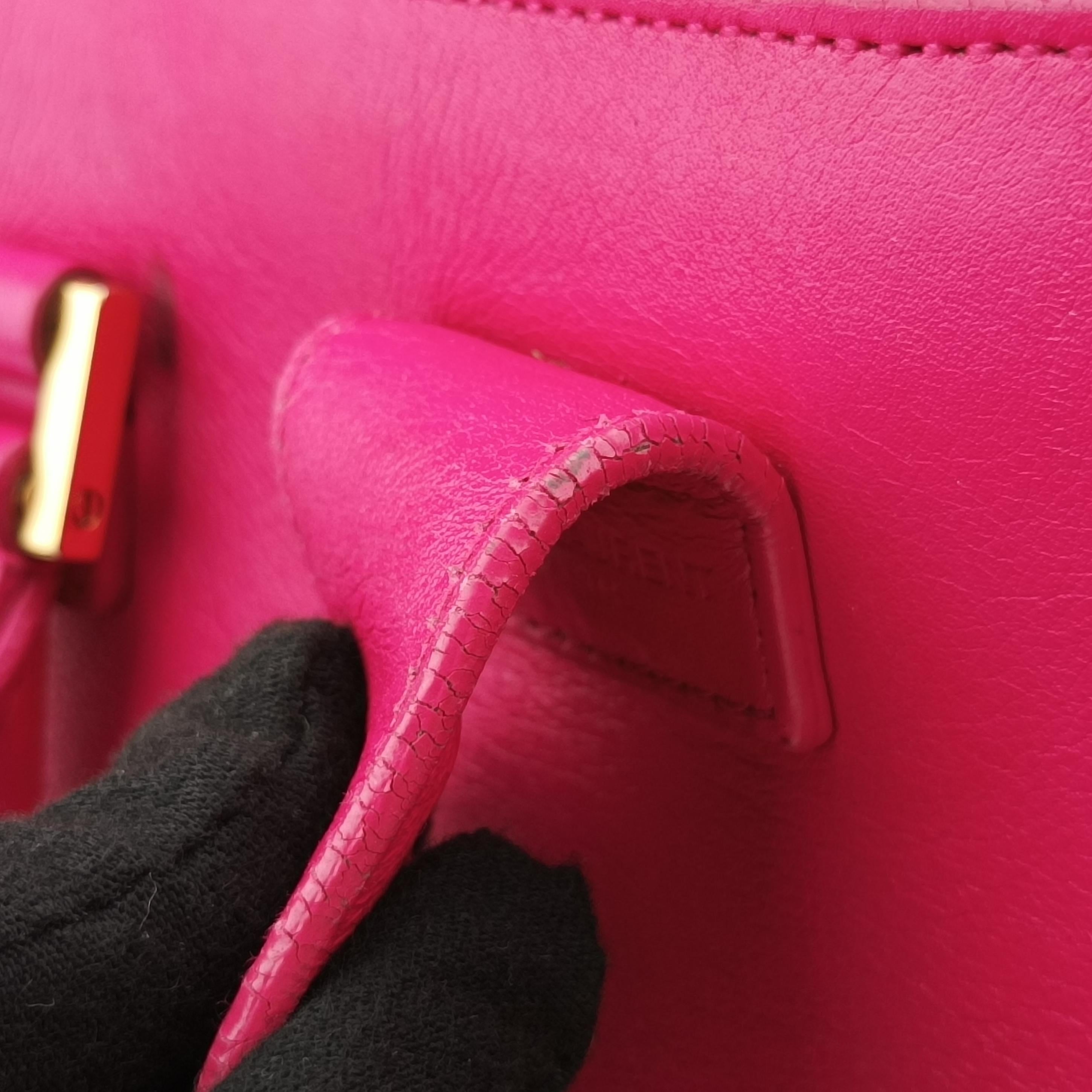 Pre-owned Yves Saint Laurent baby Cabas Rose Leather 357395 handbag | stylenewstar