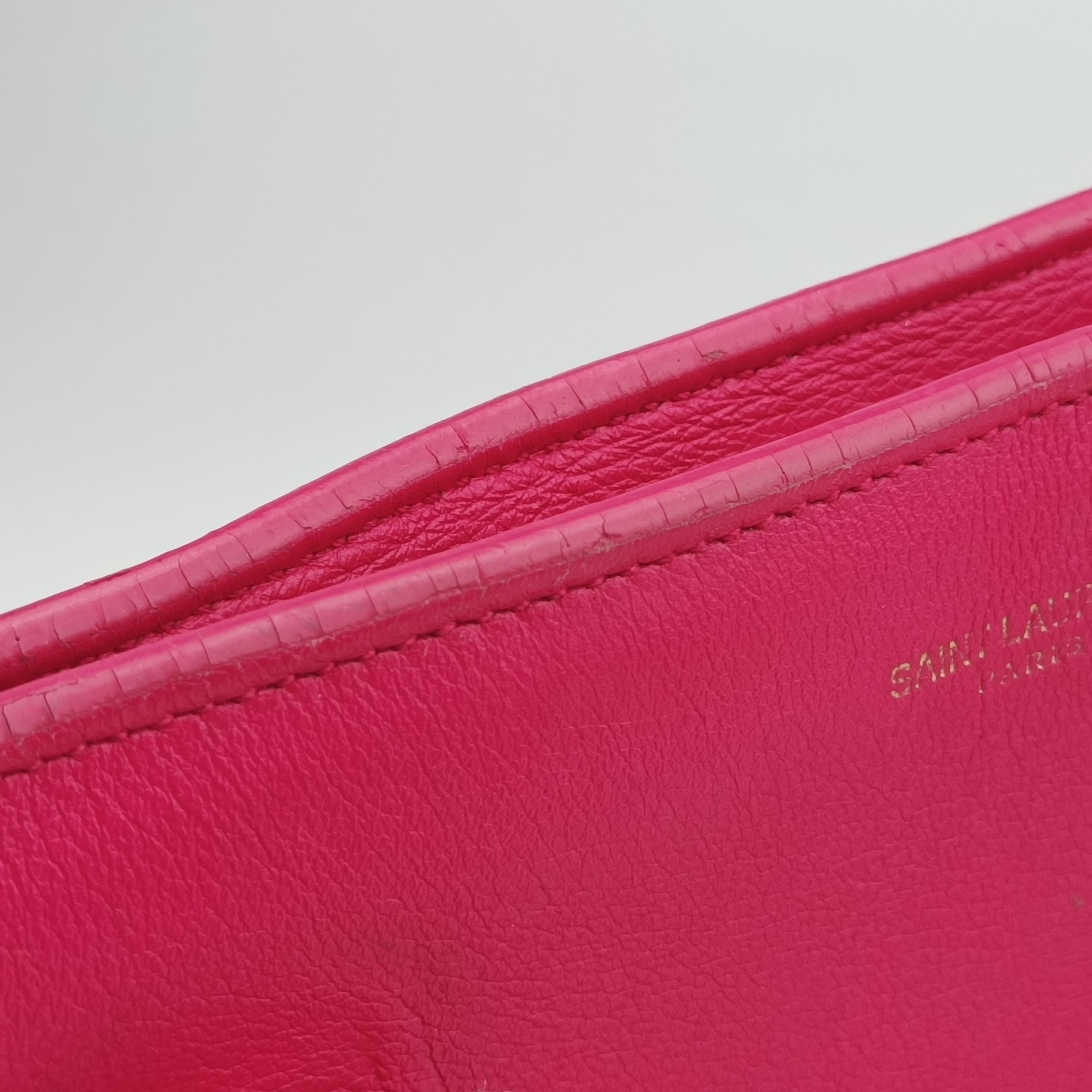 Pre-owned Yves Saint Laurent baby Cabas Rose Leather 357395 handbag | stylenewstar