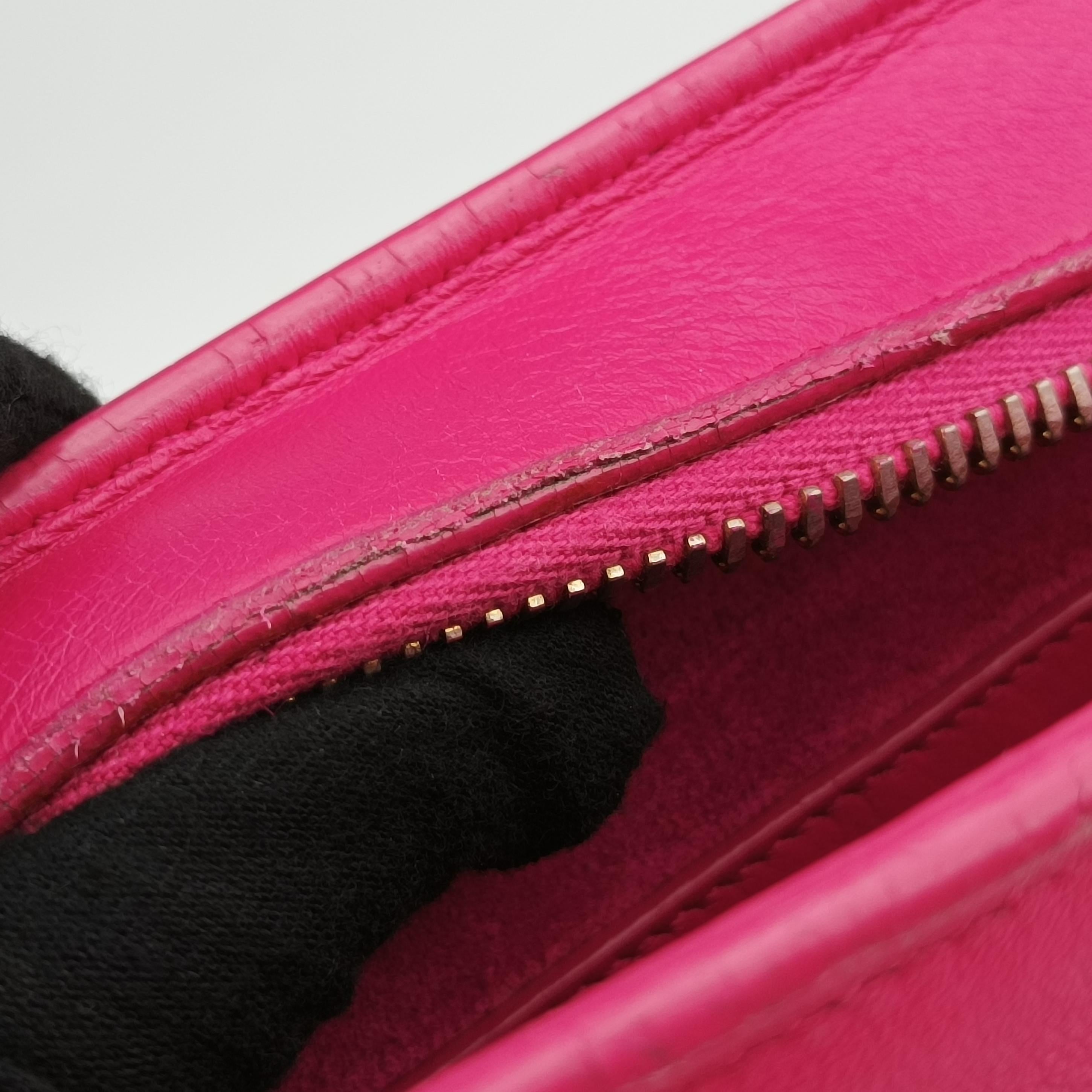 Pre-owned Yves Saint Laurent baby Cabas Rose Leather 357395 handbag | stylenewstar