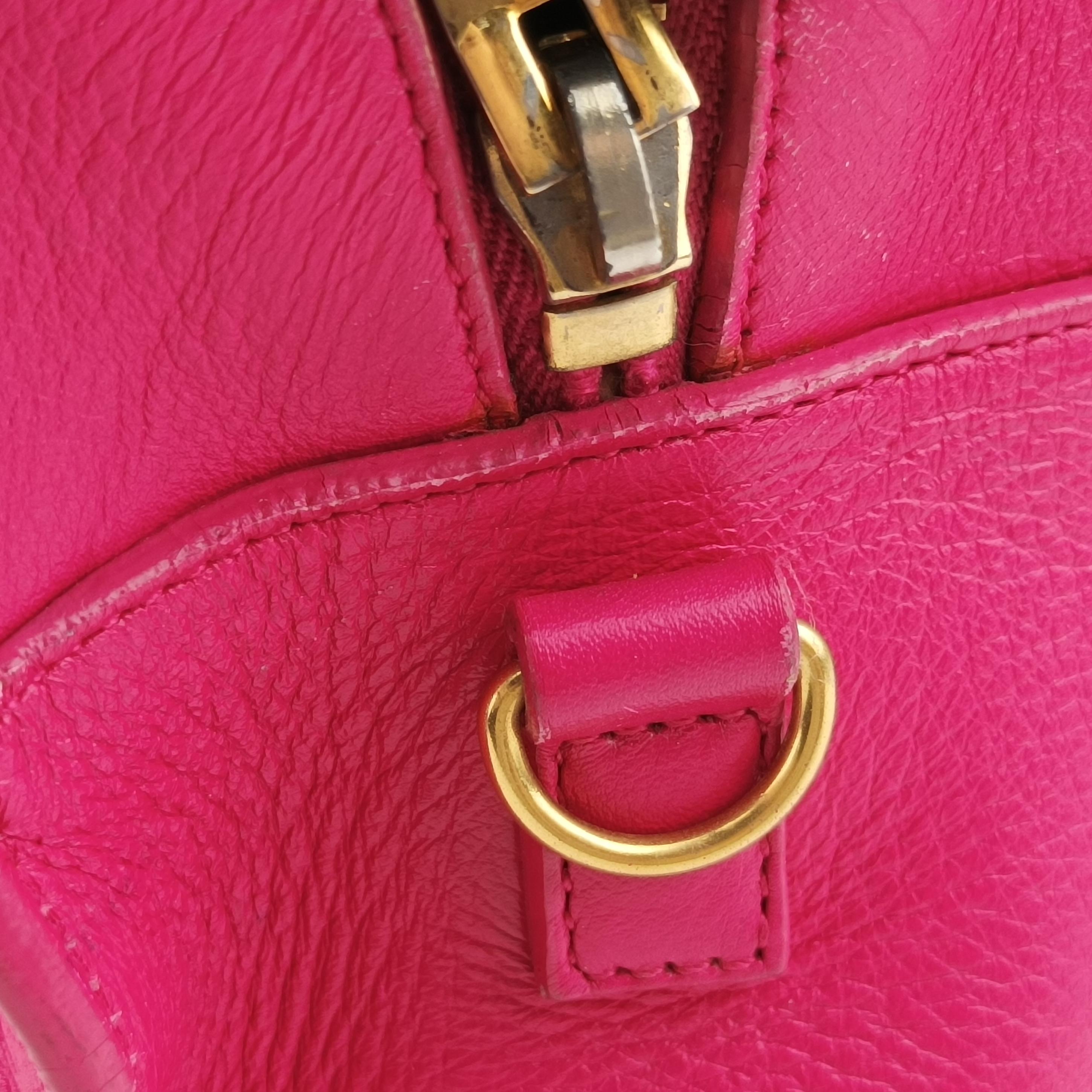 Pre-owned Yves Saint Laurent baby Cabas Rose Leather 357395 handbag | stylenewstar