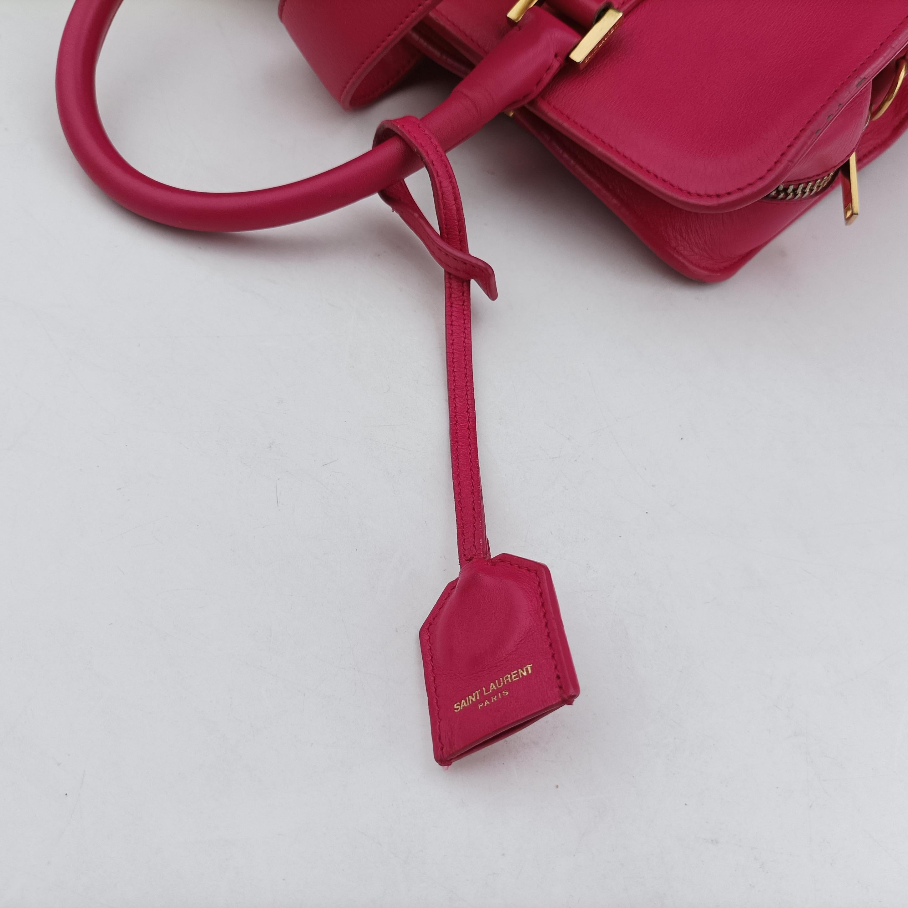 Pre-owned Yves Saint Laurent baby Cabas Rose Leather 357395 handbag | stylenewstar