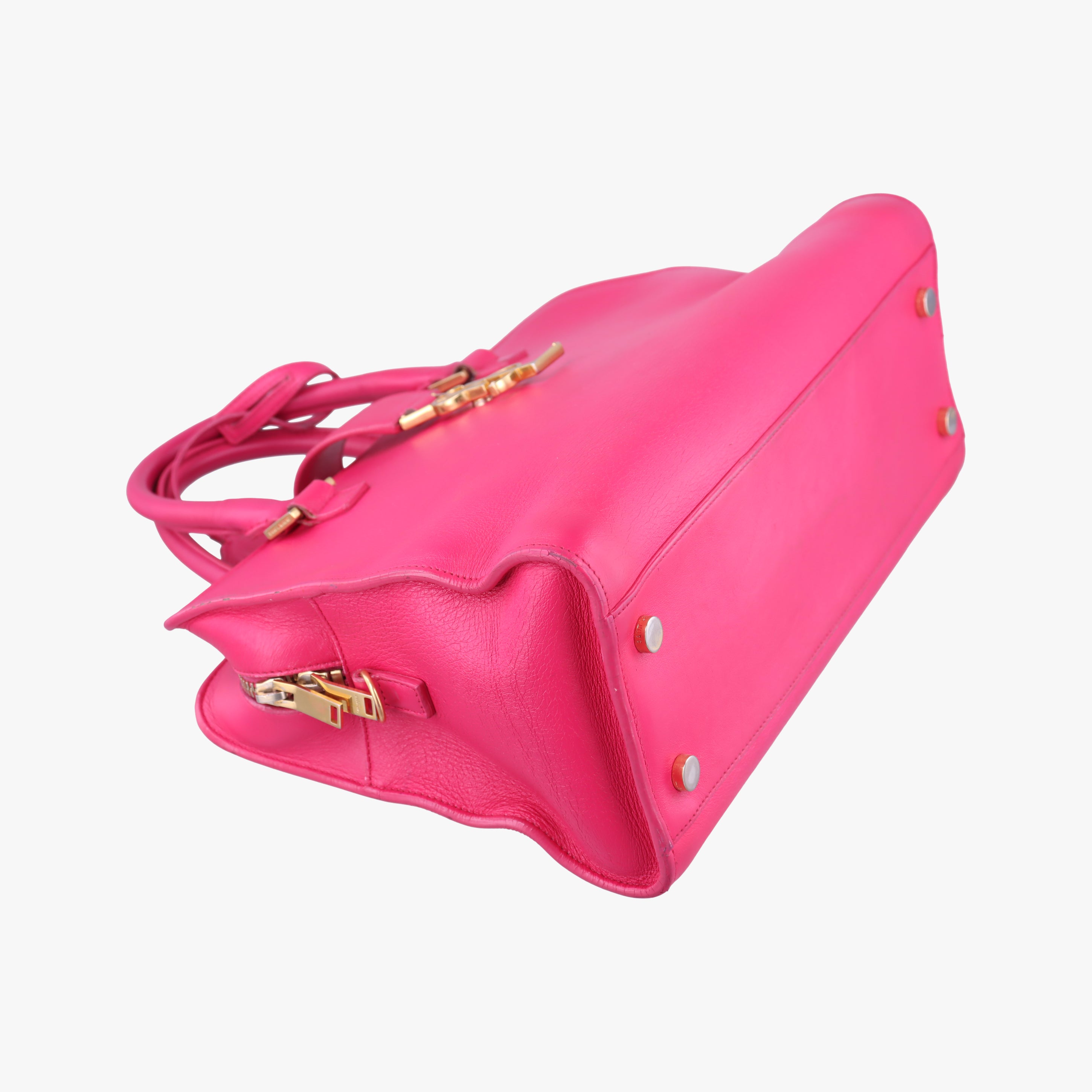 Pre-owned Yves Saint Laurent baby Cabas Rose Leather 357395 handbag | stylenewstar