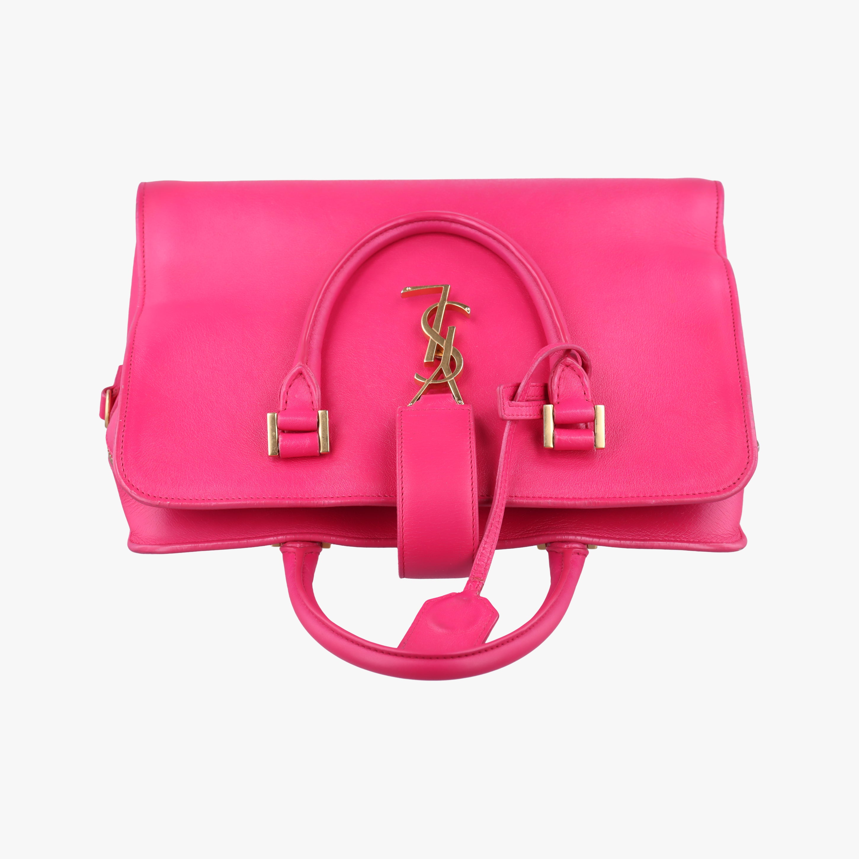 Pre-owned Yves Saint Laurent baby Cabas Rose Leather 357395 handbag | stylenewstar