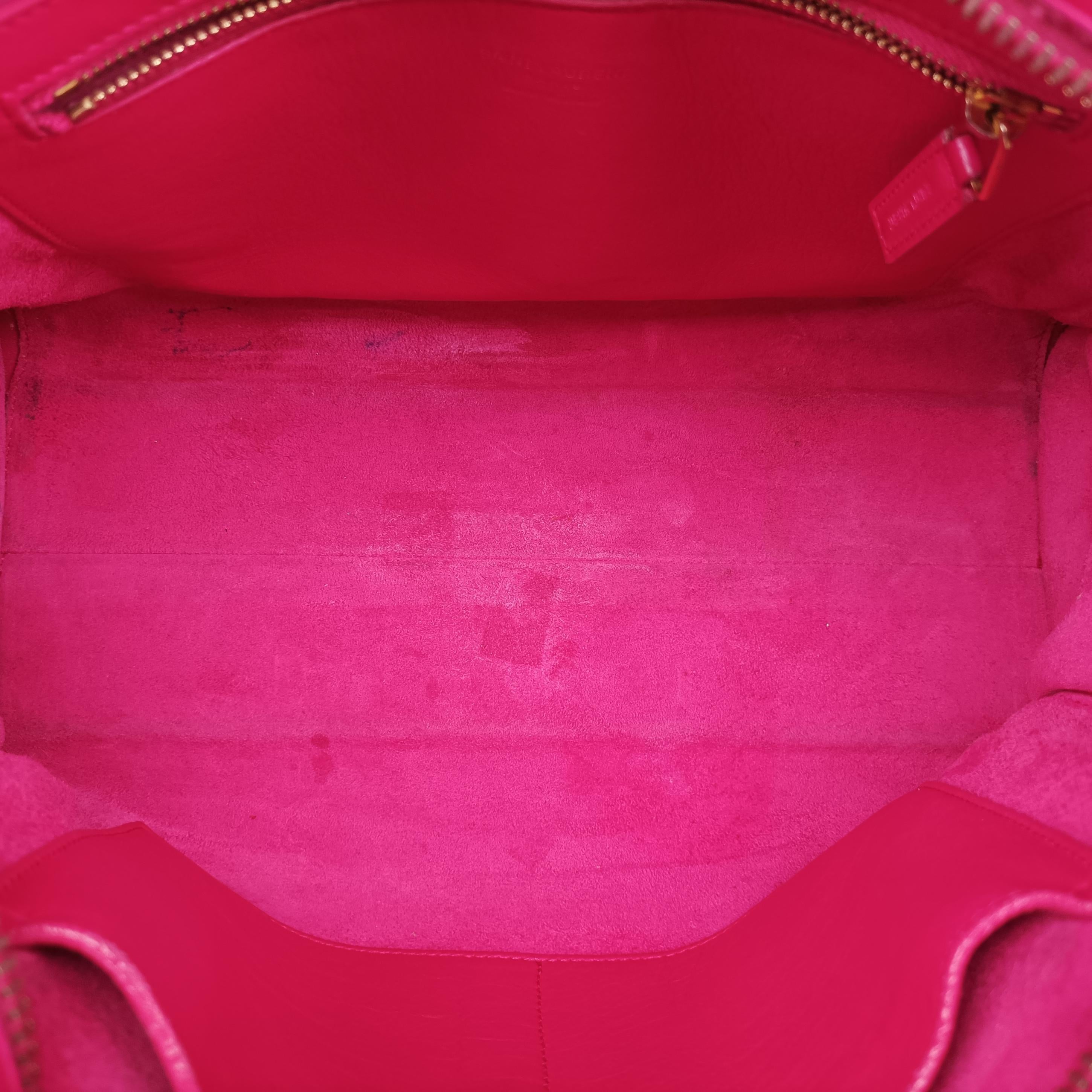 Pre-owned Yves Saint Laurent baby Cabas Rose Leather 357395 handbag | stylenewstar