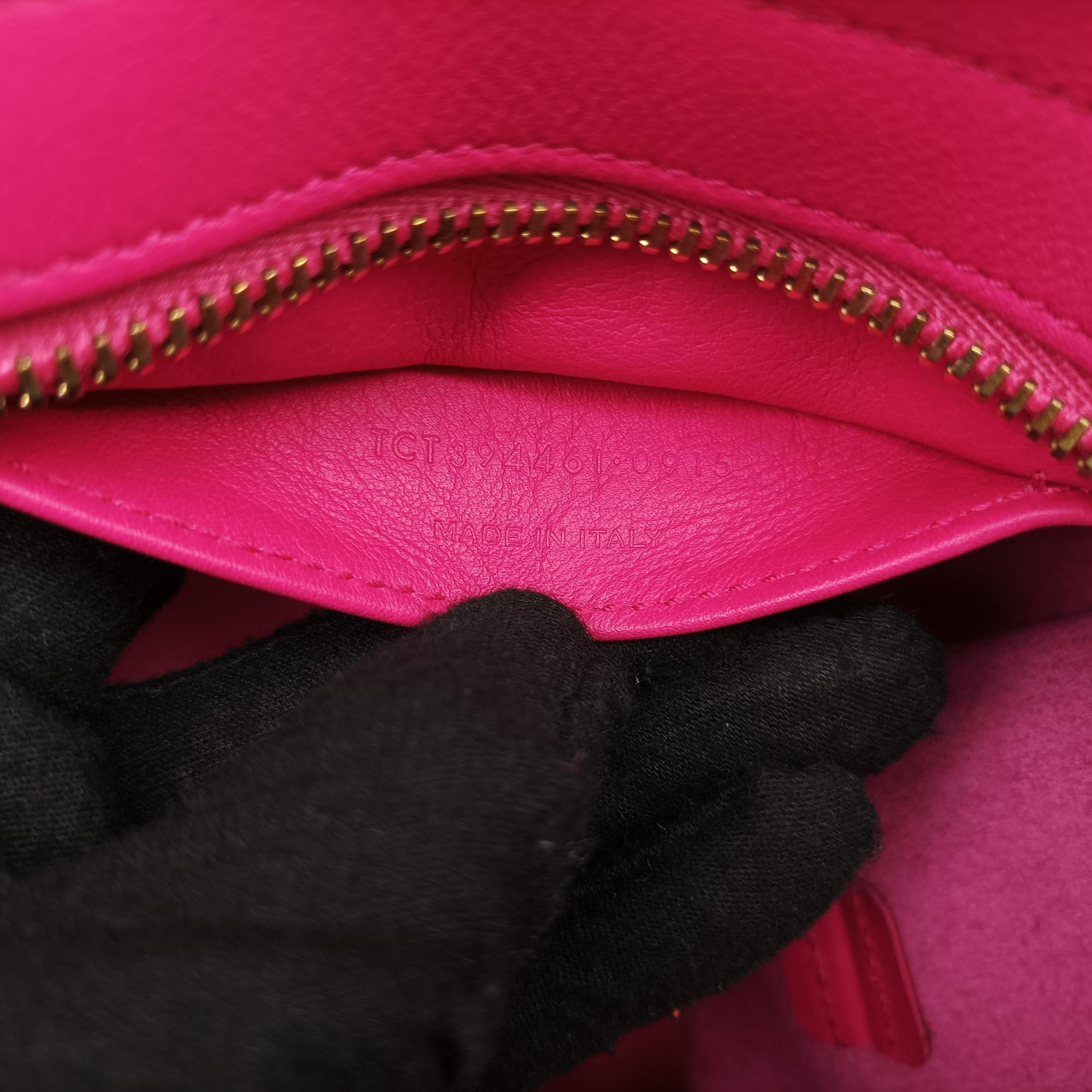 Pre-owned Yves Saint Laurent BABY CABAS Rose Leather 394461 shoulderbag | stylenewstar