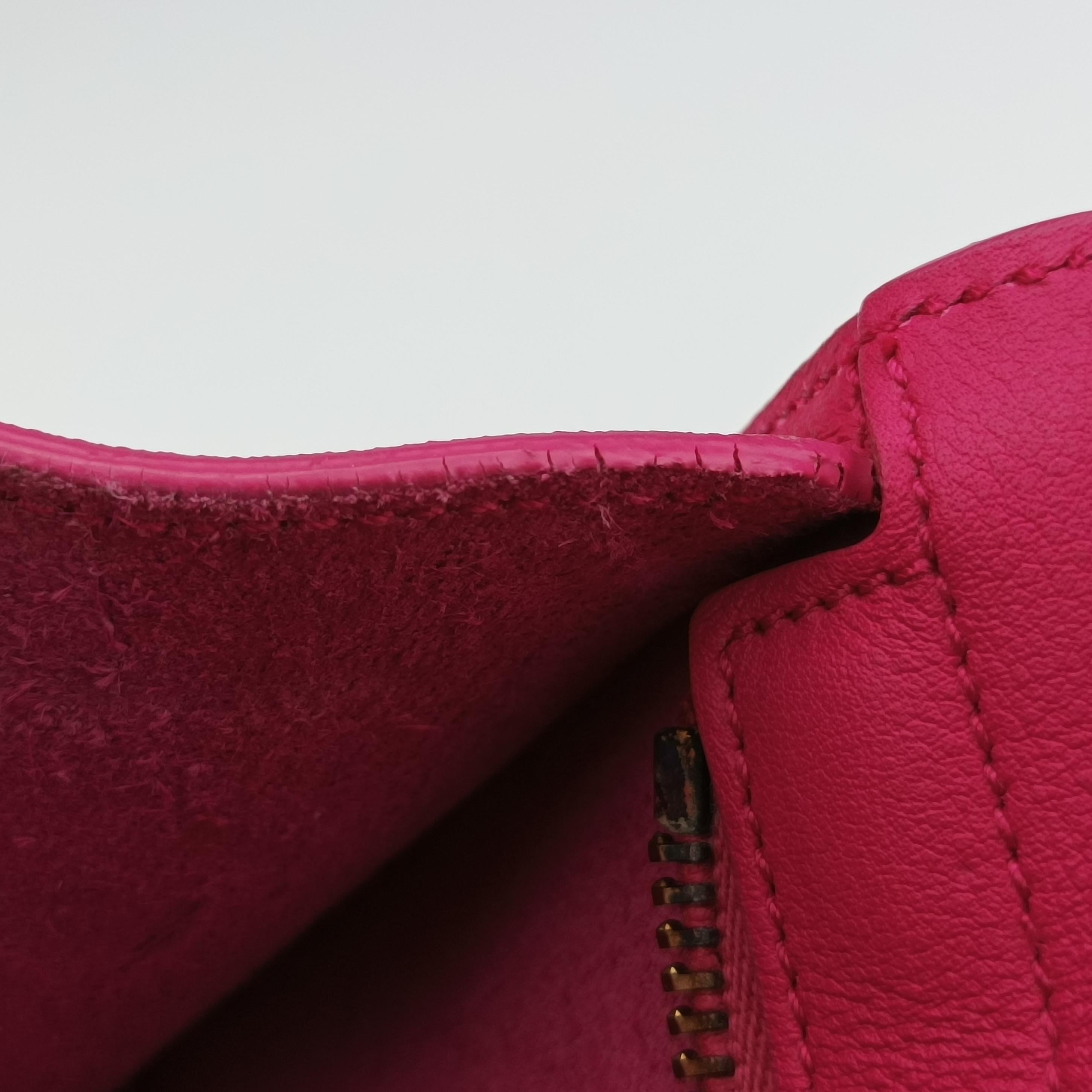 Pre-owned Yves Saint Laurent BABY CABAS Rose Leather 394461 shoulderbag | stylenewstar