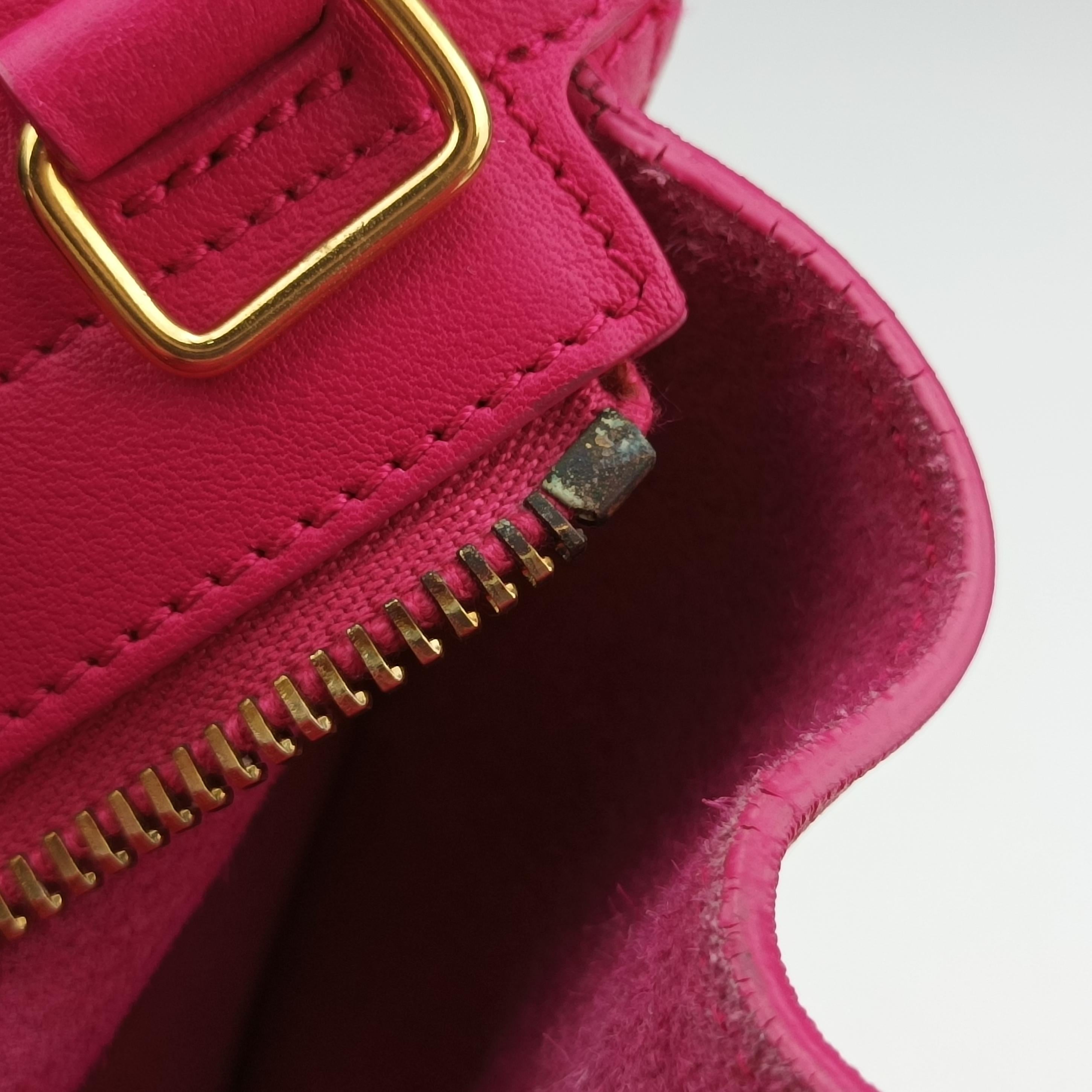 Pre-owned Yves Saint Laurent BABY CABAS Rose Leather 394461 shoulderbag | stylenewstar