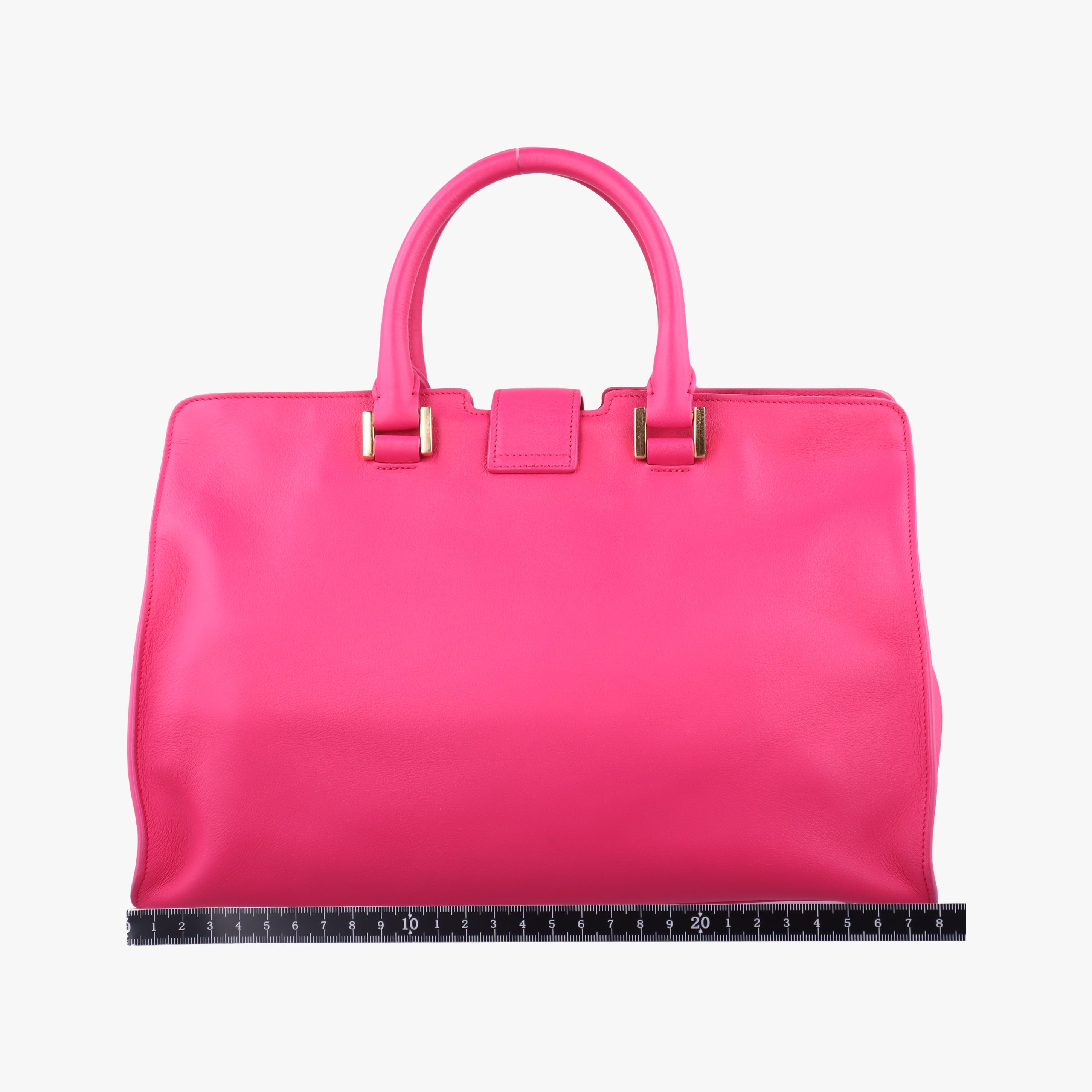 Pre-owned Yves Saint Laurent BABY CABAS Rose Leather 394461 shoulderbag | stylenewstar