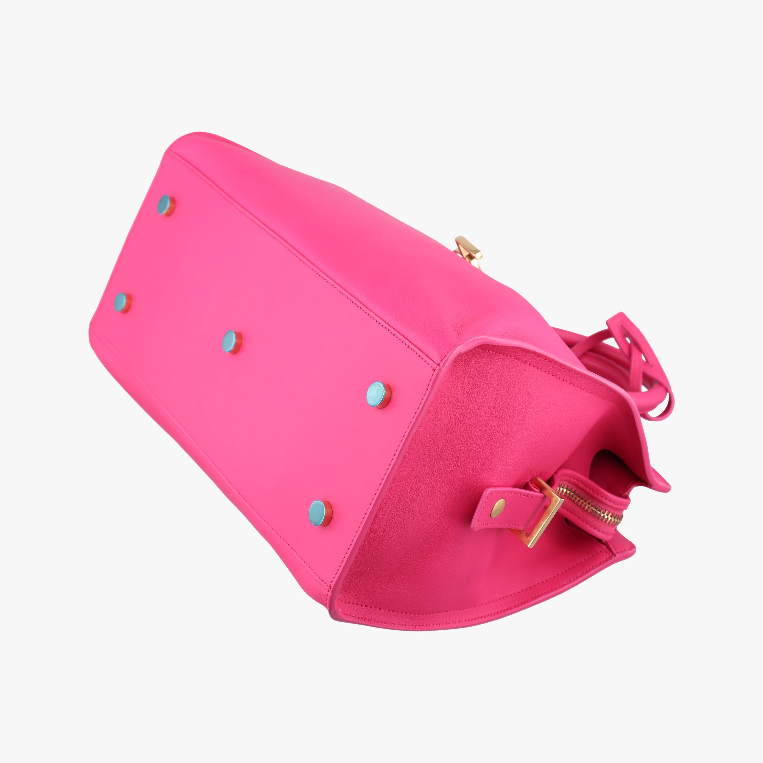 Pre-owned Yves Saint Laurent BABY CABAS Rose Leather 394461 shoulderbag | stylenewstar
