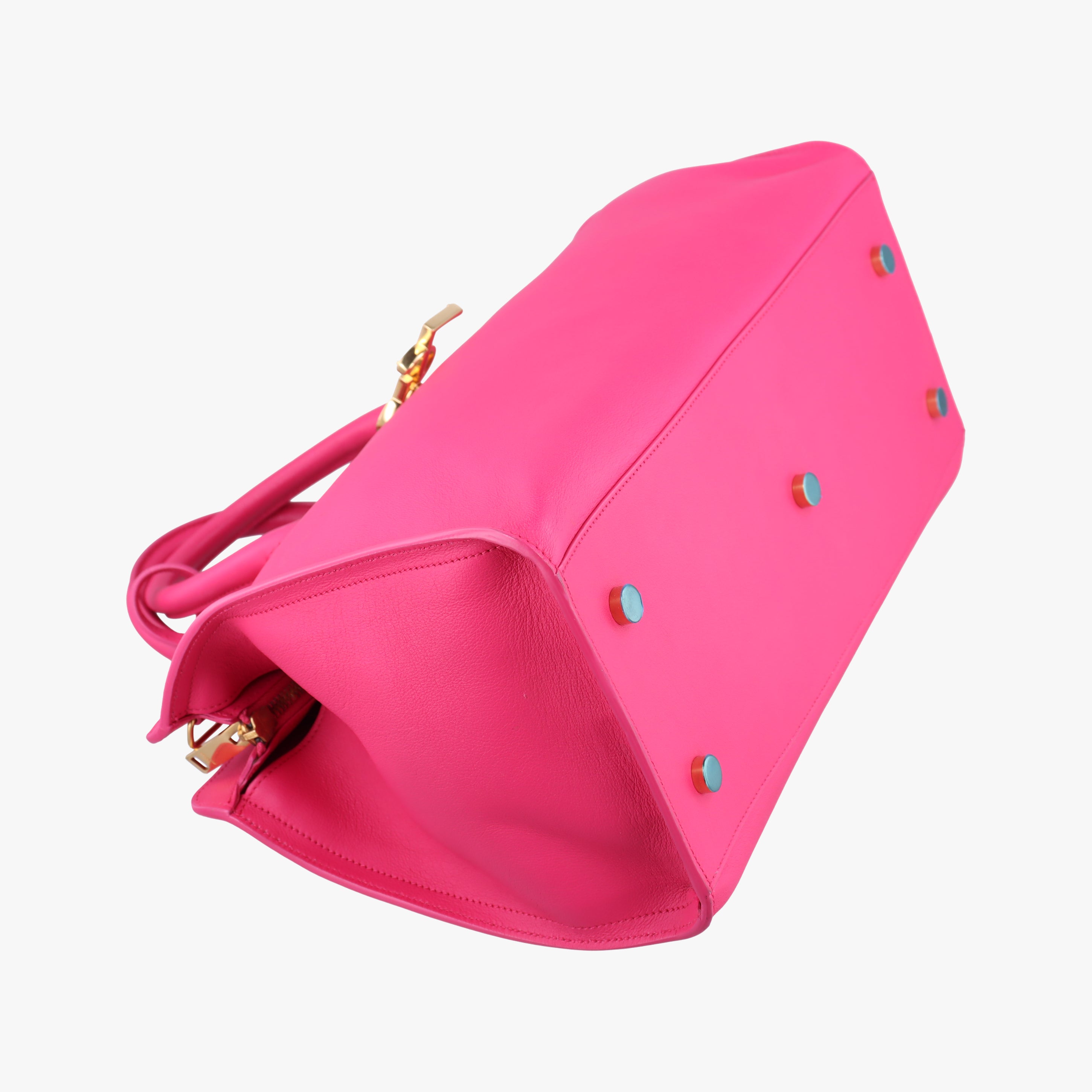 Pre-owned Yves Saint Laurent BABY CABAS Rose Leather 394461 shoulderbag | stylenewstar