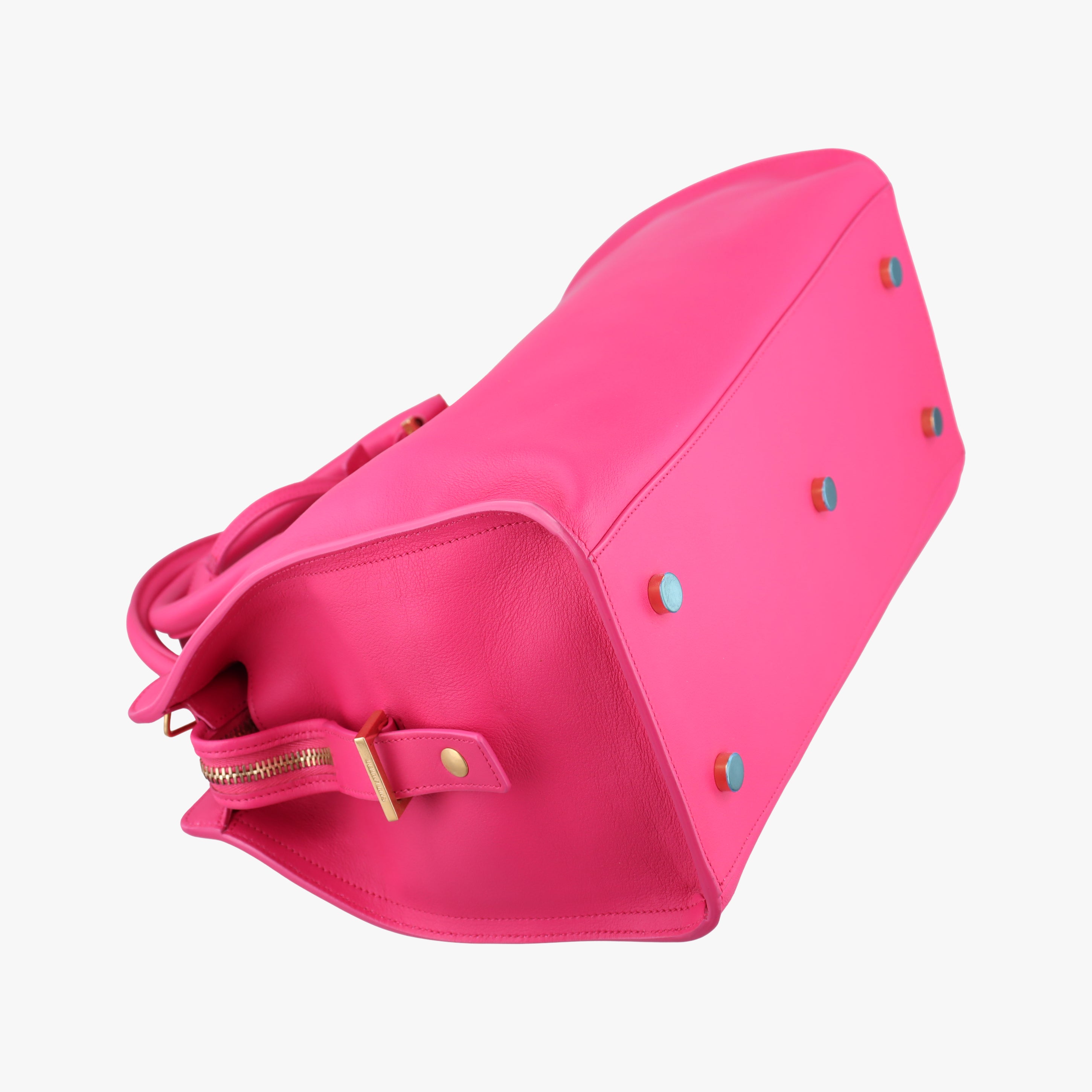 Pre-owned Yves Saint Laurent BABY CABAS Rose Leather 394461 shoulderbag | stylenewstar