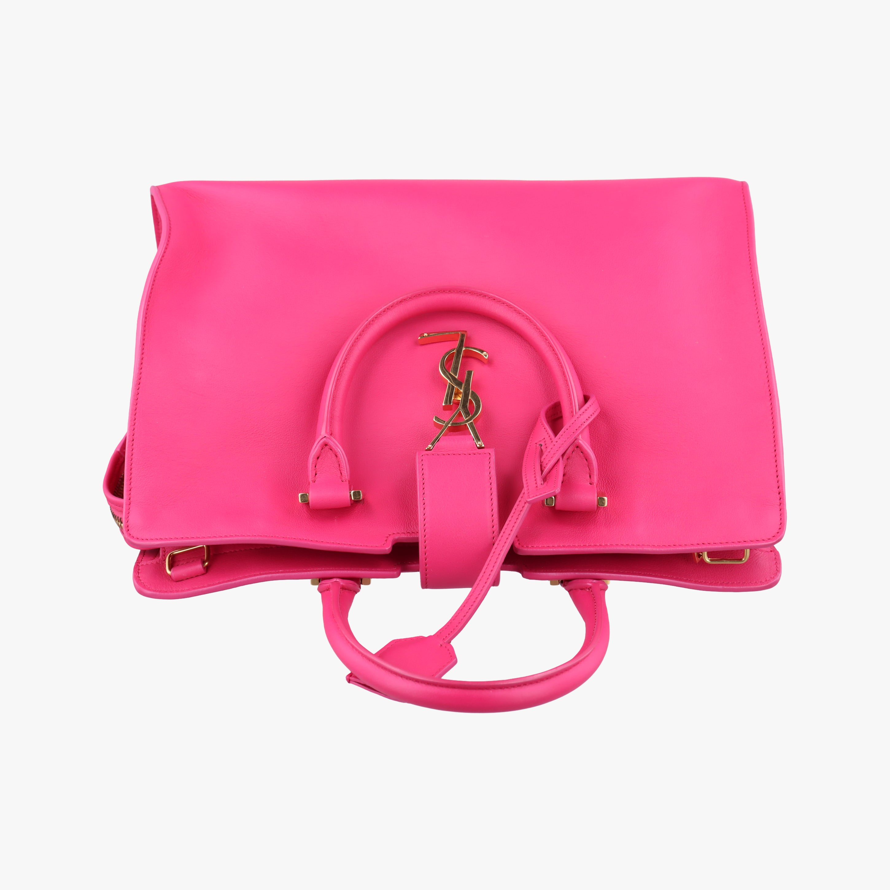 Pre-owned Yves Saint Laurent BABY CABAS Rose Leather 394461 shoulderbag | stylenewstar
