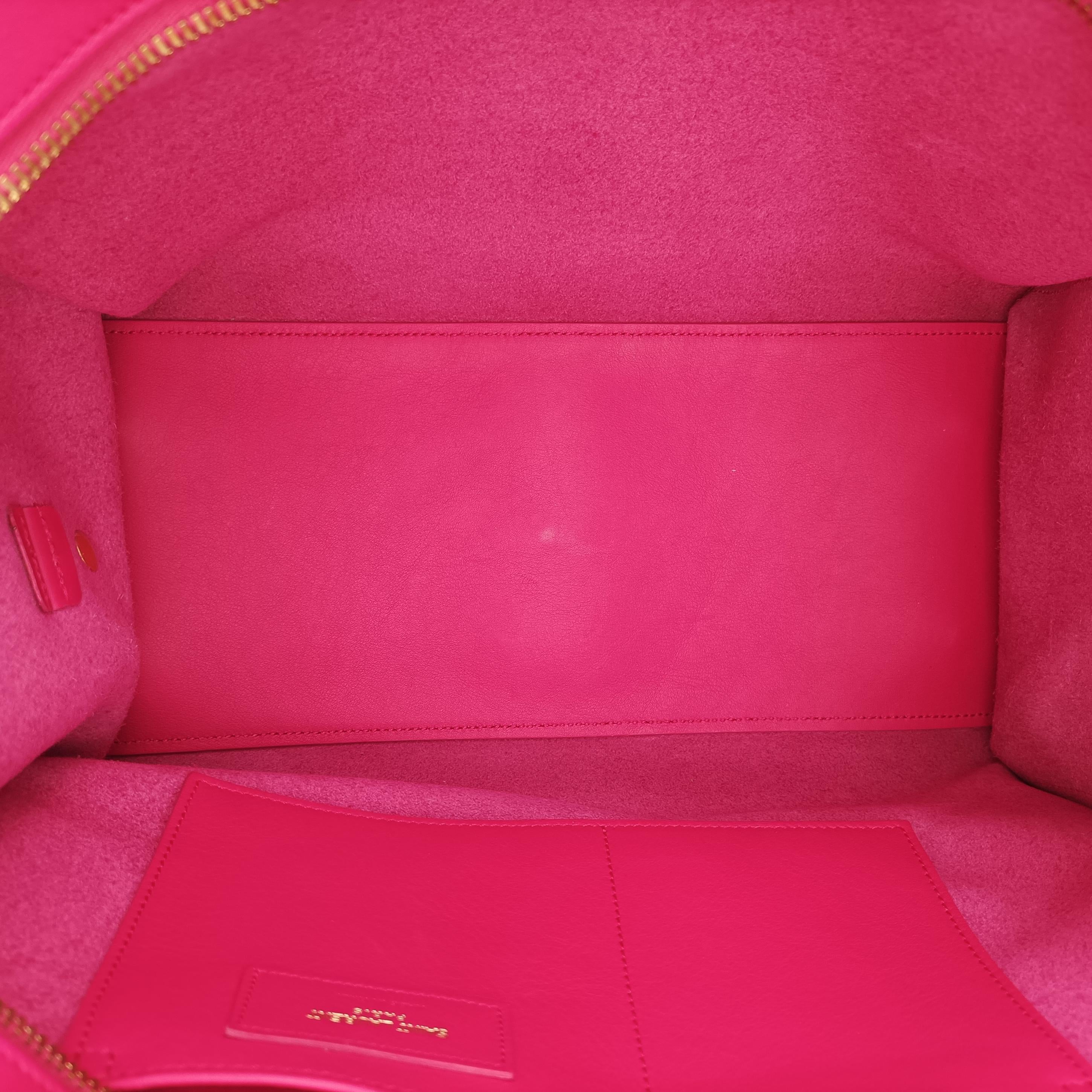 Pre-owned Yves Saint Laurent BABY CABAS Rose Leather 394461 shoulderbag | stylenewstar
