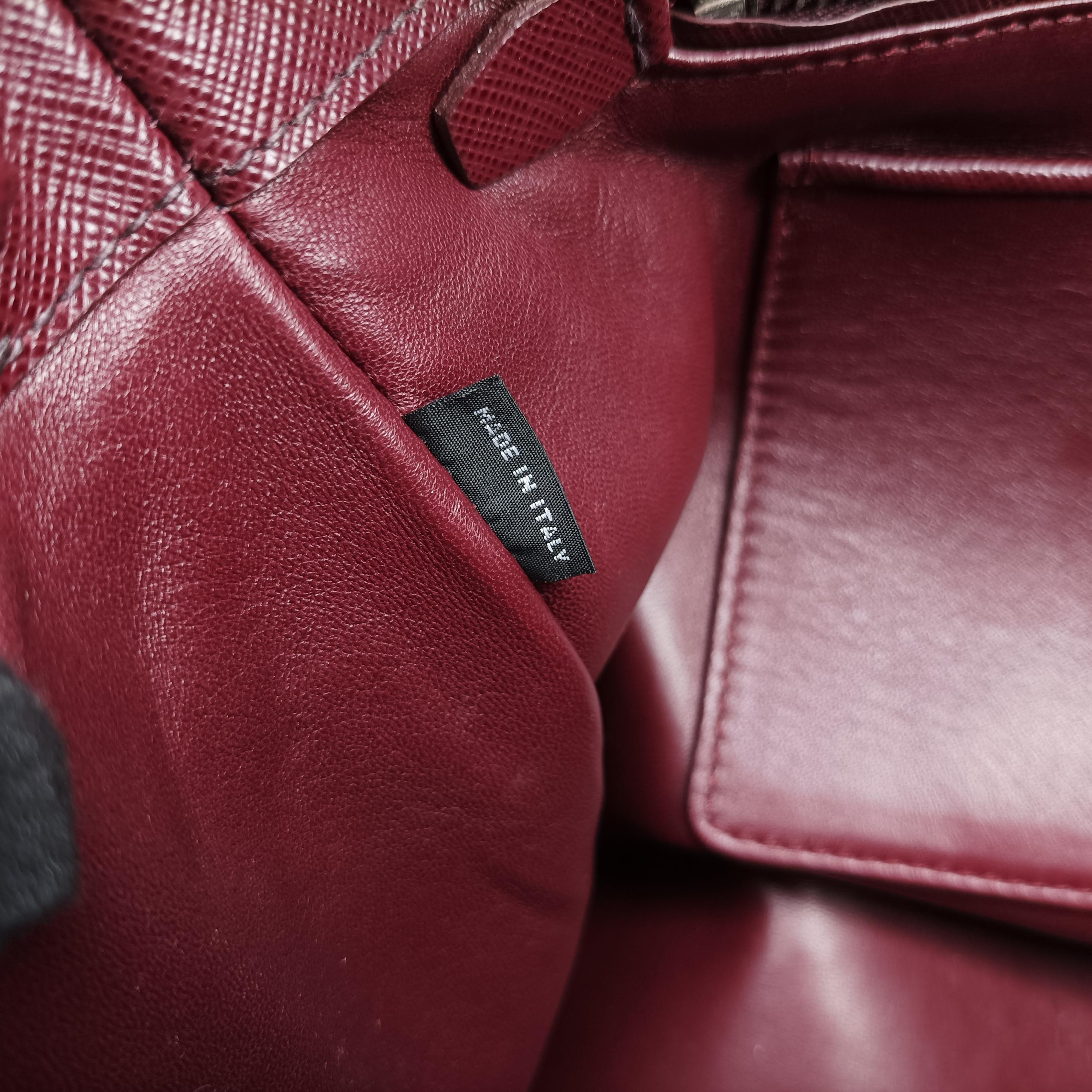 Pre-owned Prada Galleria Burgundy SAFFIANO Leather BN2274 shoulderbag | stylenewstar