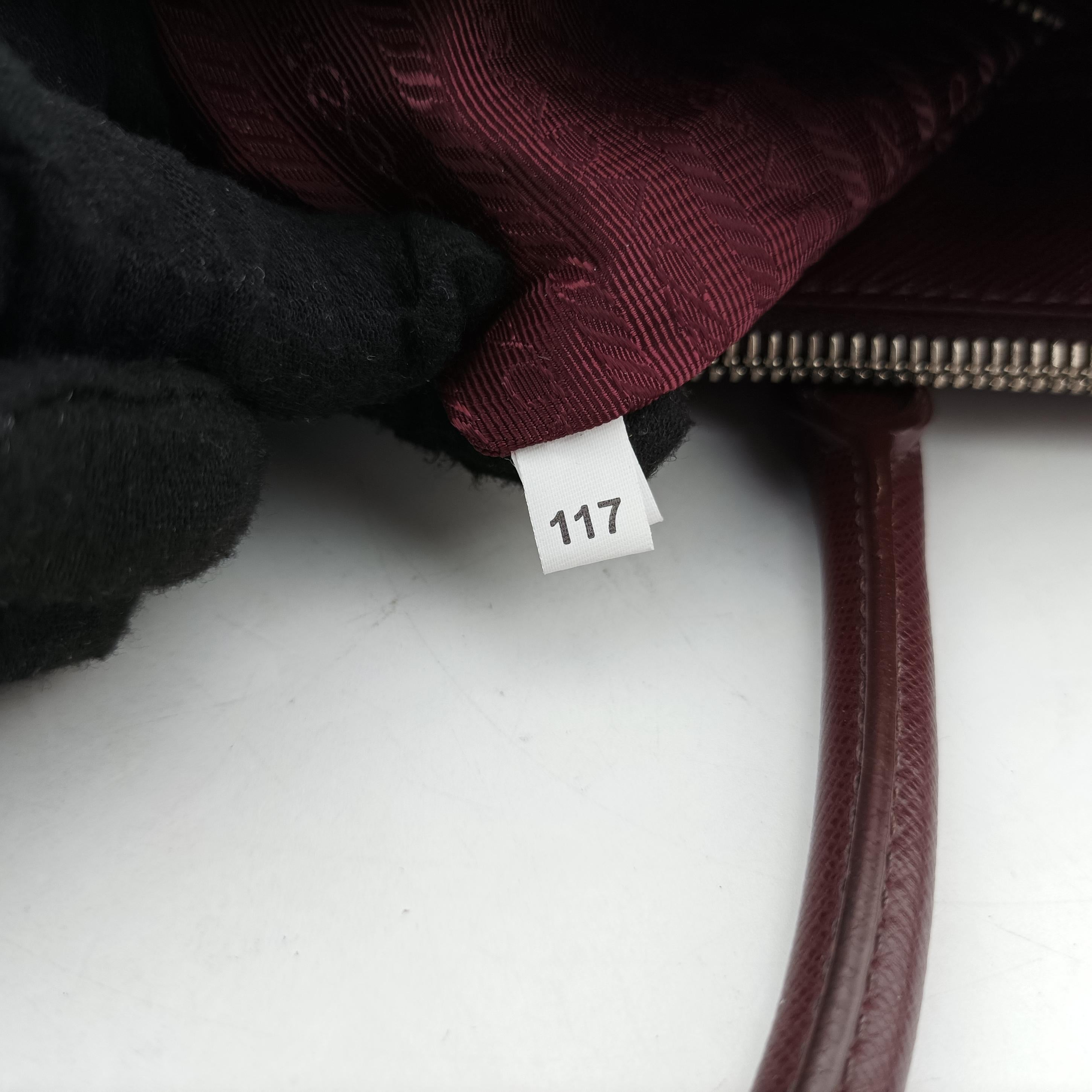 Pre-owned Prada Galleria Burgundy SAFFIANO Leather BN2274 shoulderbag | stylenewstar