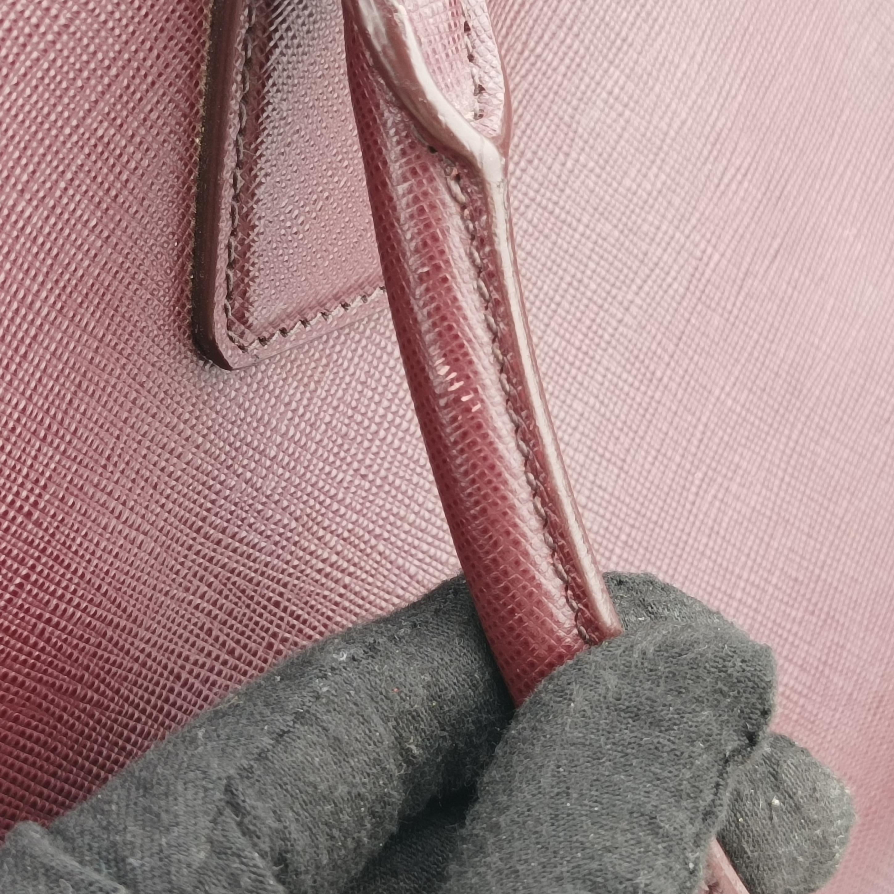 Pre-owned Prada Galleria Burgundy SAFFIANO Leather BN2274 shoulderbag | stylenewstar