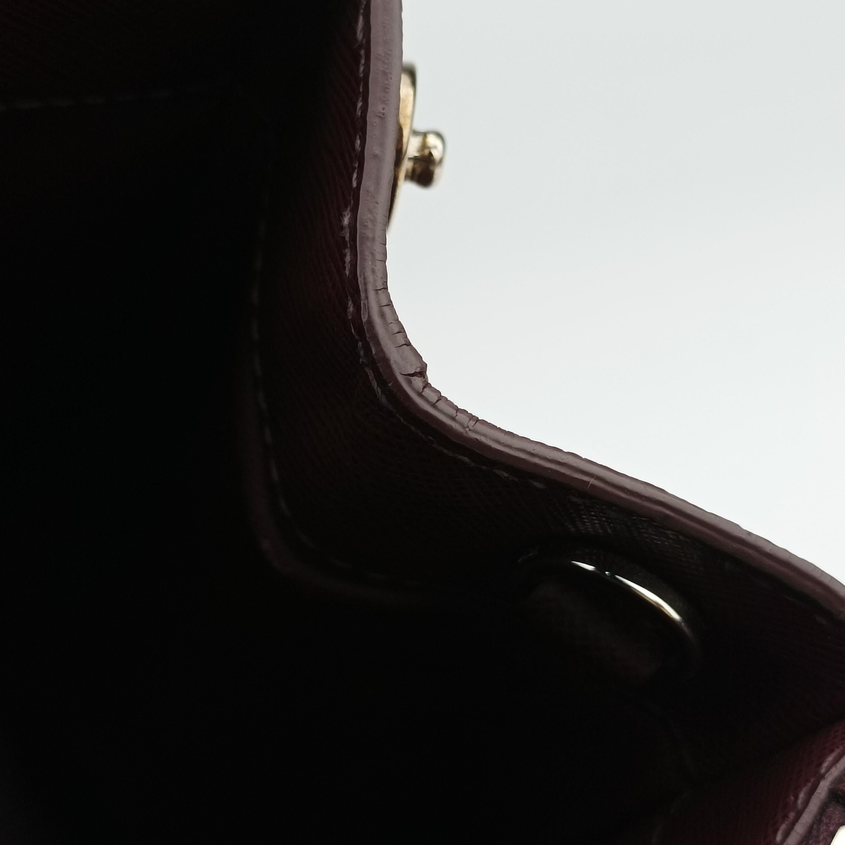 Pre-owned Prada Galleria Burgundy SAFFIANO Leather BN2274 shoulderbag | stylenewstar